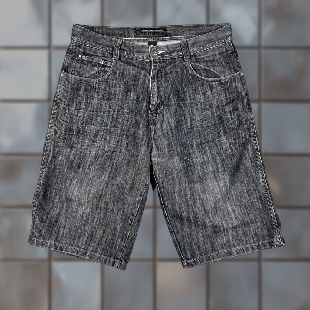 Southpole VINTAGE Southpole Shorts Men's 36 Black Denim Baggy Relaxed 5-Pocket Chino Hip Hop Streetwear South Pole Y2K Size US 36 / EU 52 - 1 Thumbnail