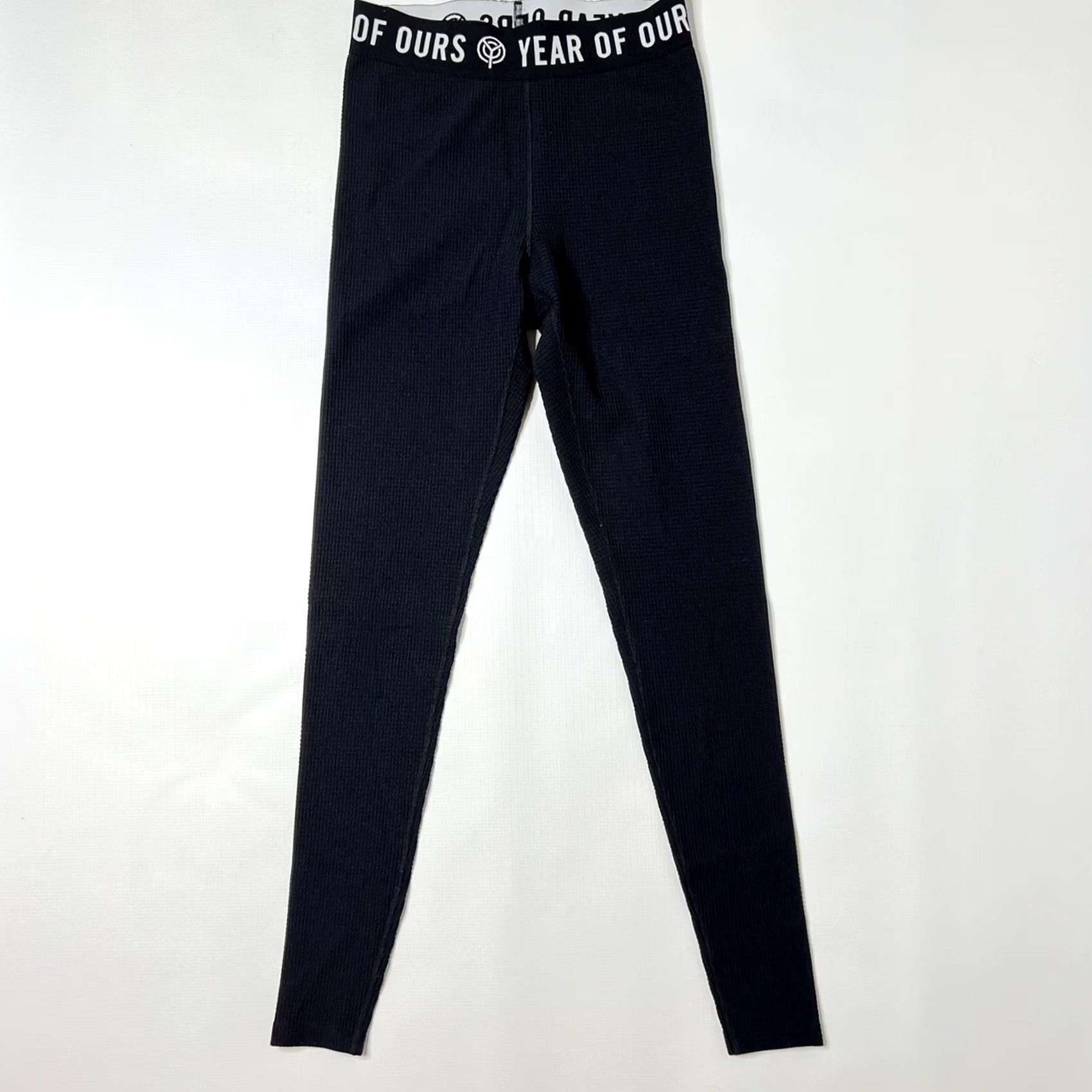 Vintage Year Of Ours Thermal Leggings S Black Pull On 137288 Size 28" / US 6 / IT 42 - 2 Thumbnail