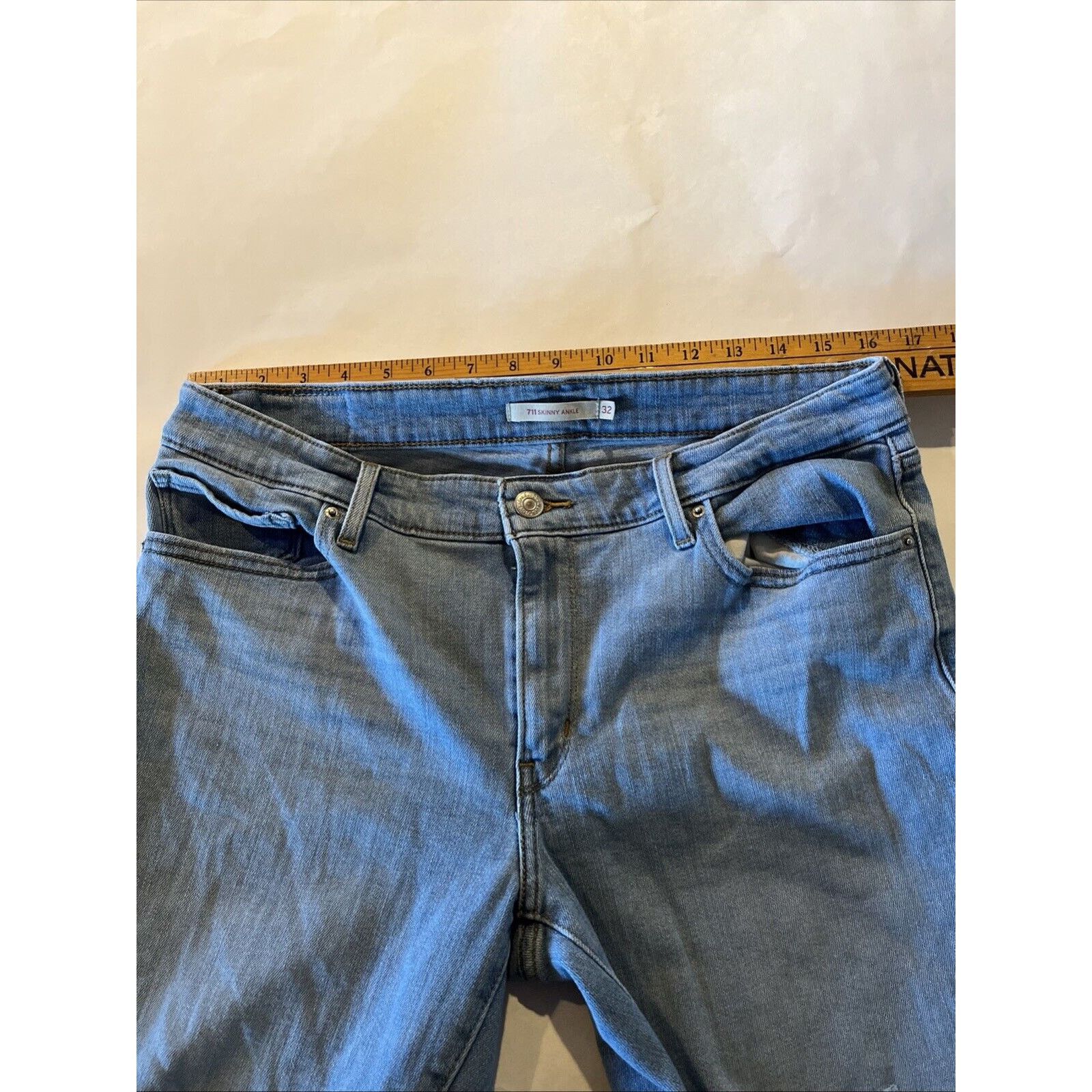Levi's Levi’s 711 Jeans 32x27 Blue Skinny Ankle Mid Rise Stretch Size 32" / US 10 / IT 46 - 11 Thumbnail