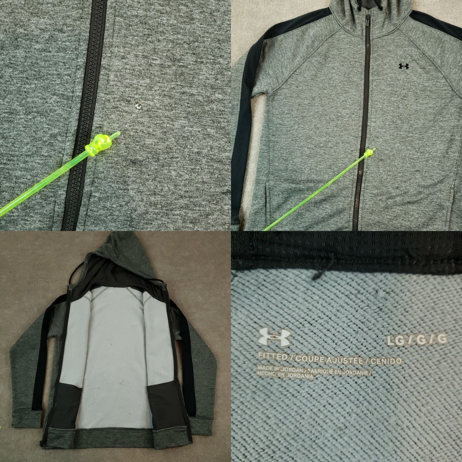 Under Armour Under Armour Mens Large Gray Full Zip Hoodie Long Sleeve Hooded Fitness Jacket Size US M / EU 48-50 / 2 - 8 Thumbnail