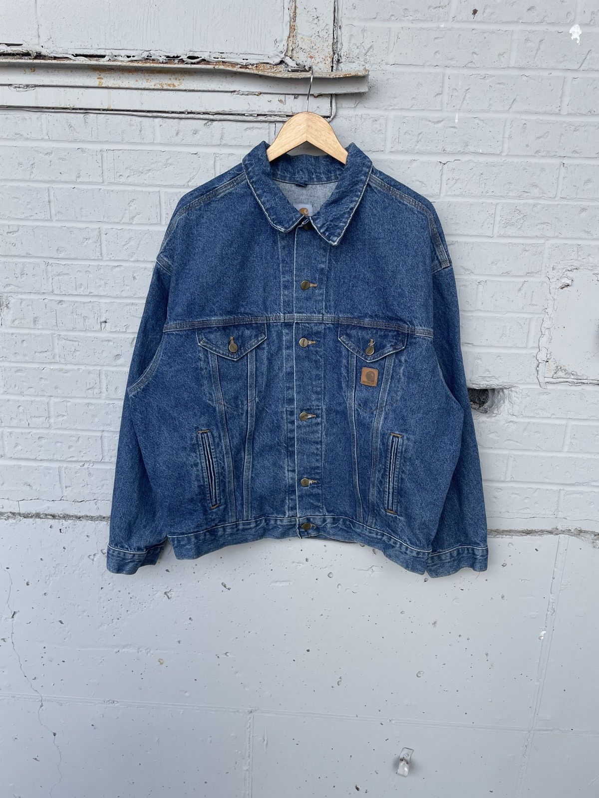 Carhartt VTG Carhartt Denim Trucker Jacket Size US XL / EU 56 / 4 - 6 Thumbnail