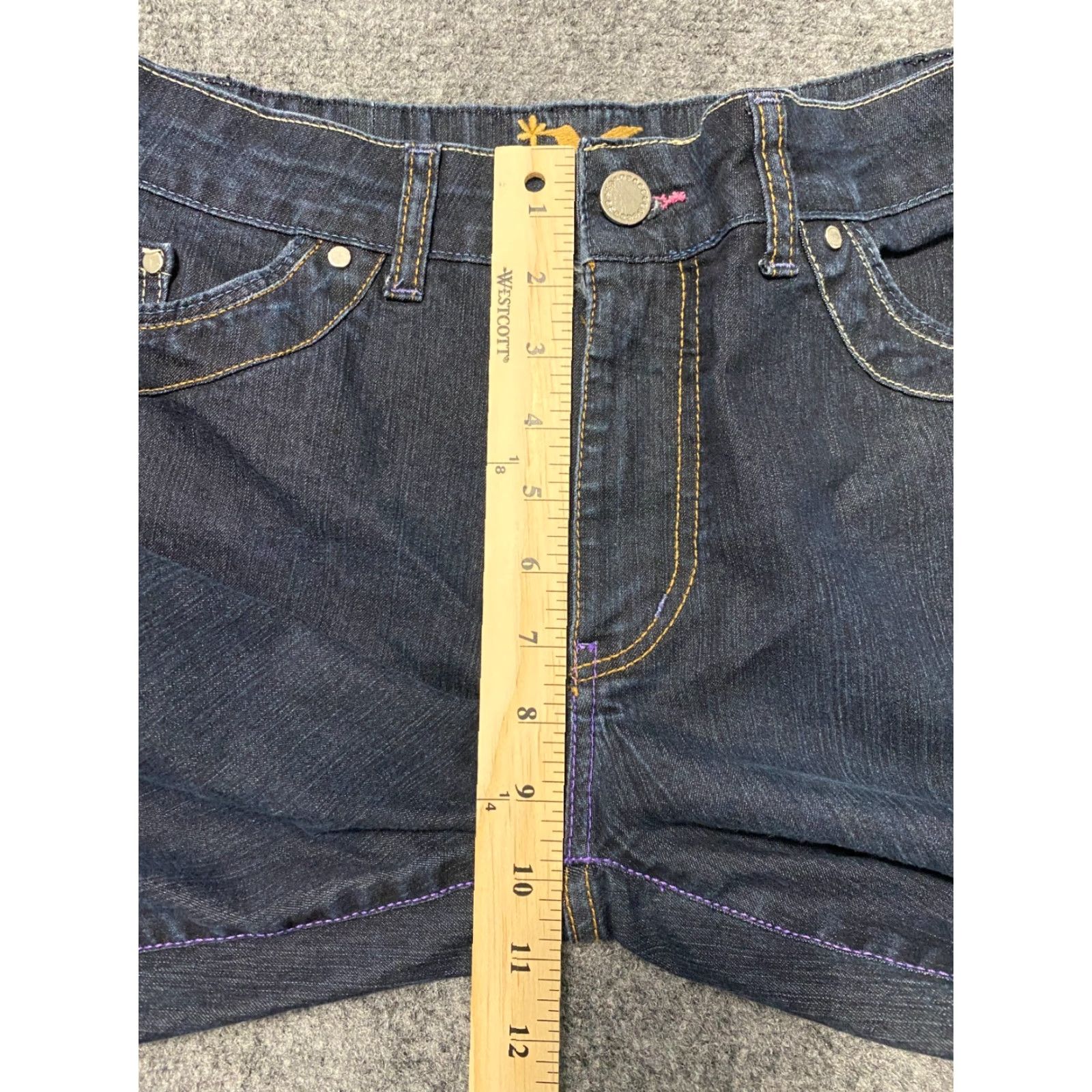 Vintage Beija Flor Jeans Brasil Women's Size 12 Blue Stretch Bird Embroidered Size 34" / US 12 / IT 48 - 7 Thumbnail