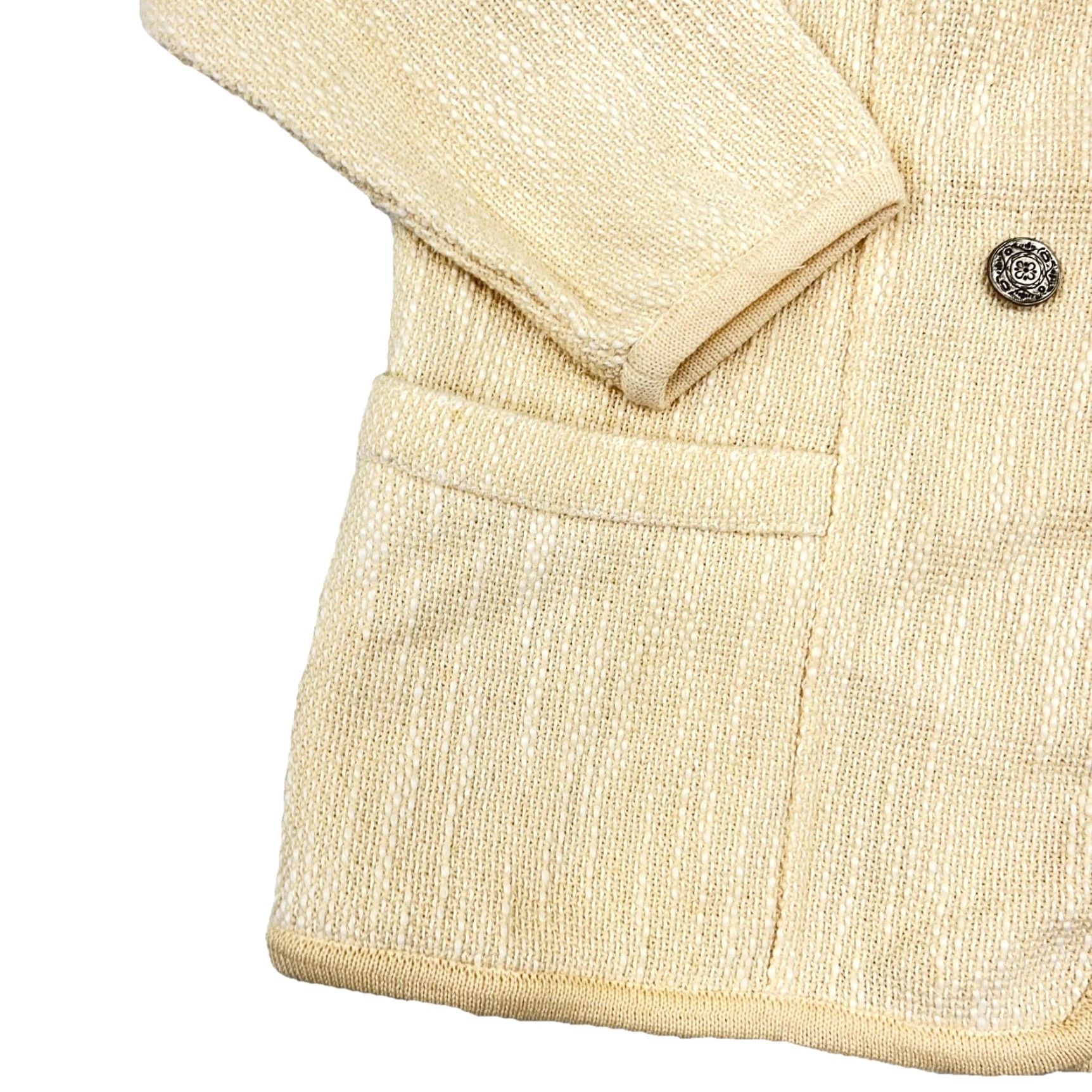 Vintage VINTAGE Geiger Cardigan Sweater Women 38 Cream White Pockets Mock Neck 90s Boho Casual Size XS / US 0-2 / IT 36-38 - 6 Thumbnail