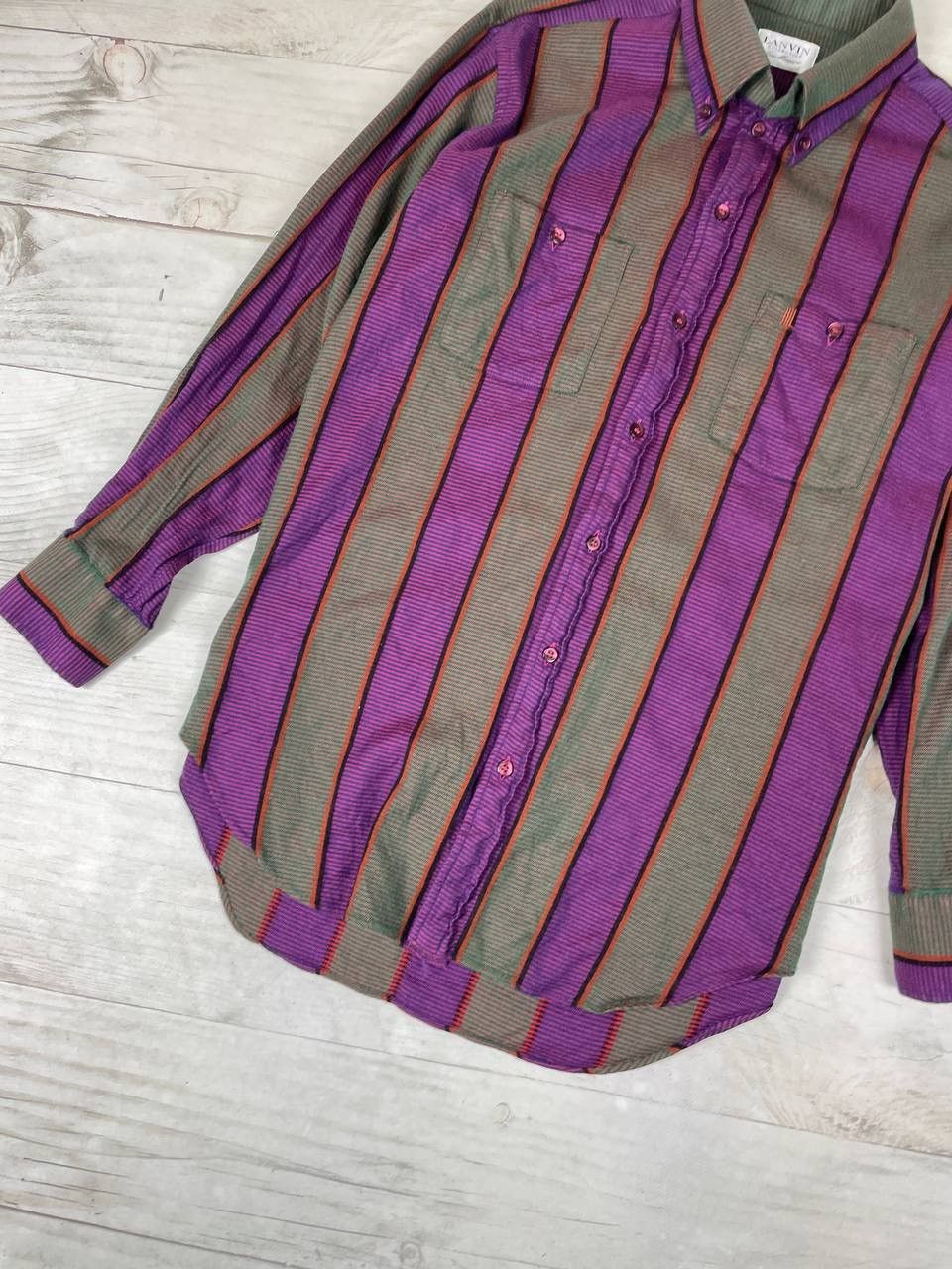 Lanvin Lanvin Silk Wool Striped Shirt Button Up Size US M / EU 48-50 / 2 - 3 Thumbnail