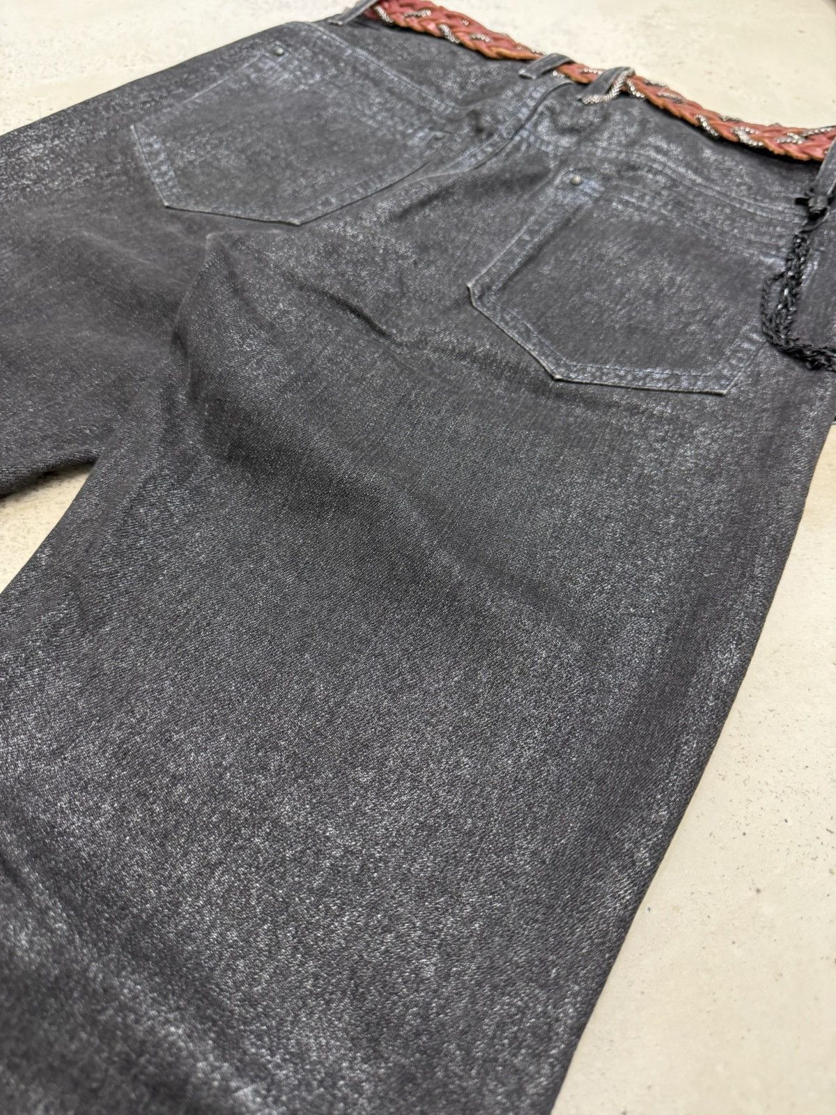 If Six Was Nine Buona Giornata Black Coated Shine Loose Straight Jeans Size US 30 / EU 46 - 17 Thumbnail