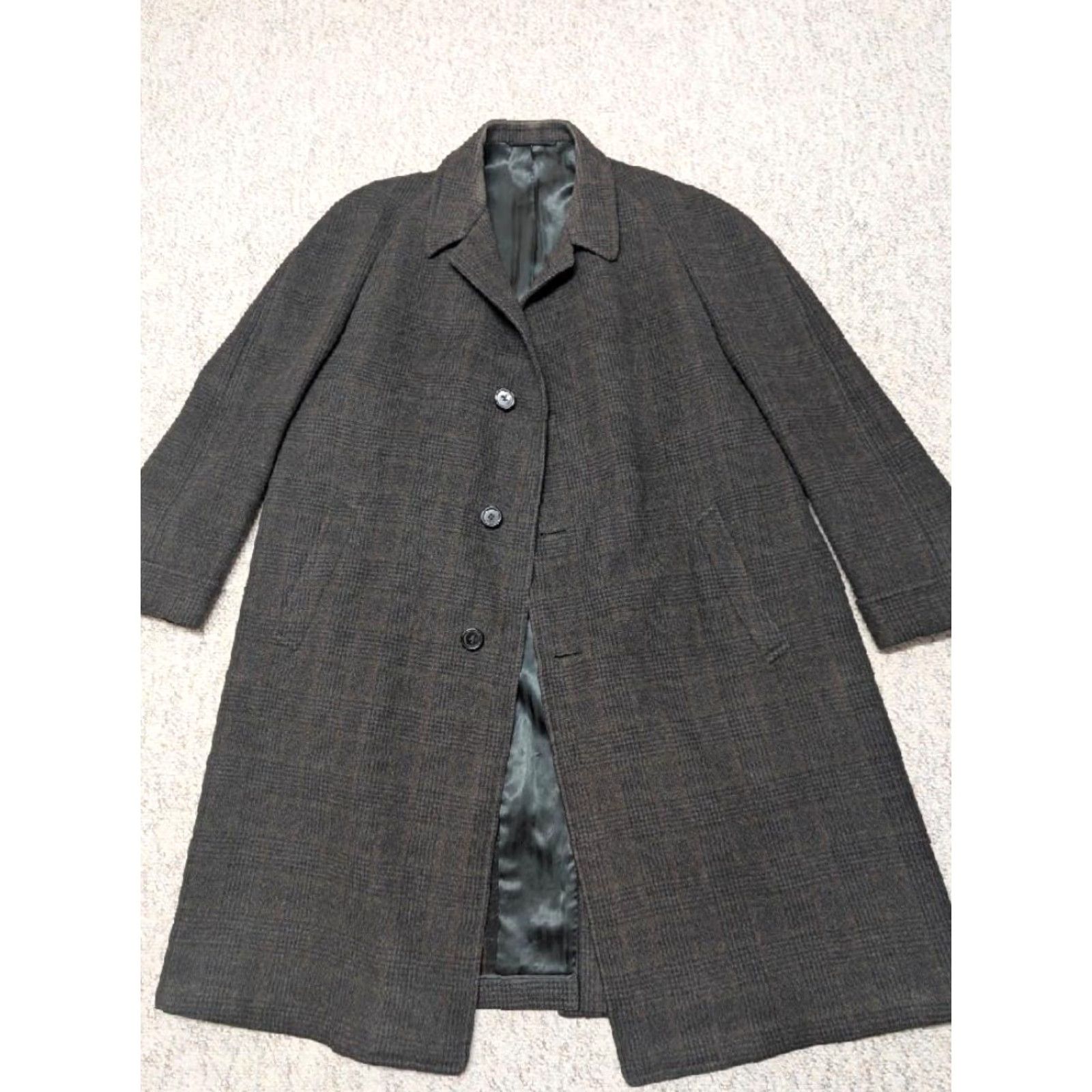 Hart Schaffner Marx VINTAGE USA made 1950s OVERCOAT Hart Schaffner Marx WOOL brown plaid 2XL Coat Men 48 Long Tuscan Velour Vintage Size US XXL / EU 58 / 5 - 4 Thumbnail