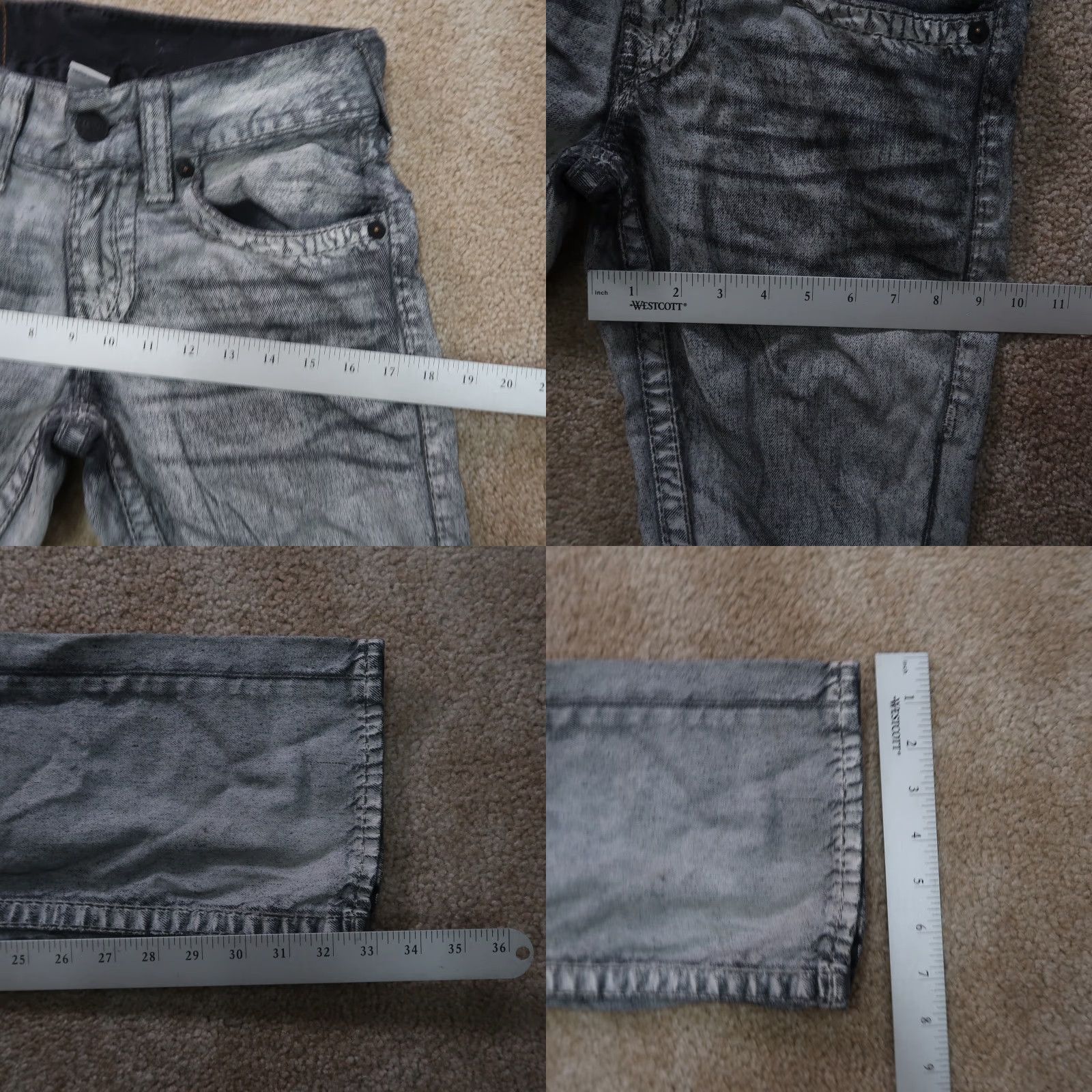True Religion VINTAGE? No. True Religion Jeans Women's 27 Gray Denim Stretch Straight Leg Flap 90s Regular 33 Inseam Size 27" / US 4 / IT 40 - 10 Thumbnail