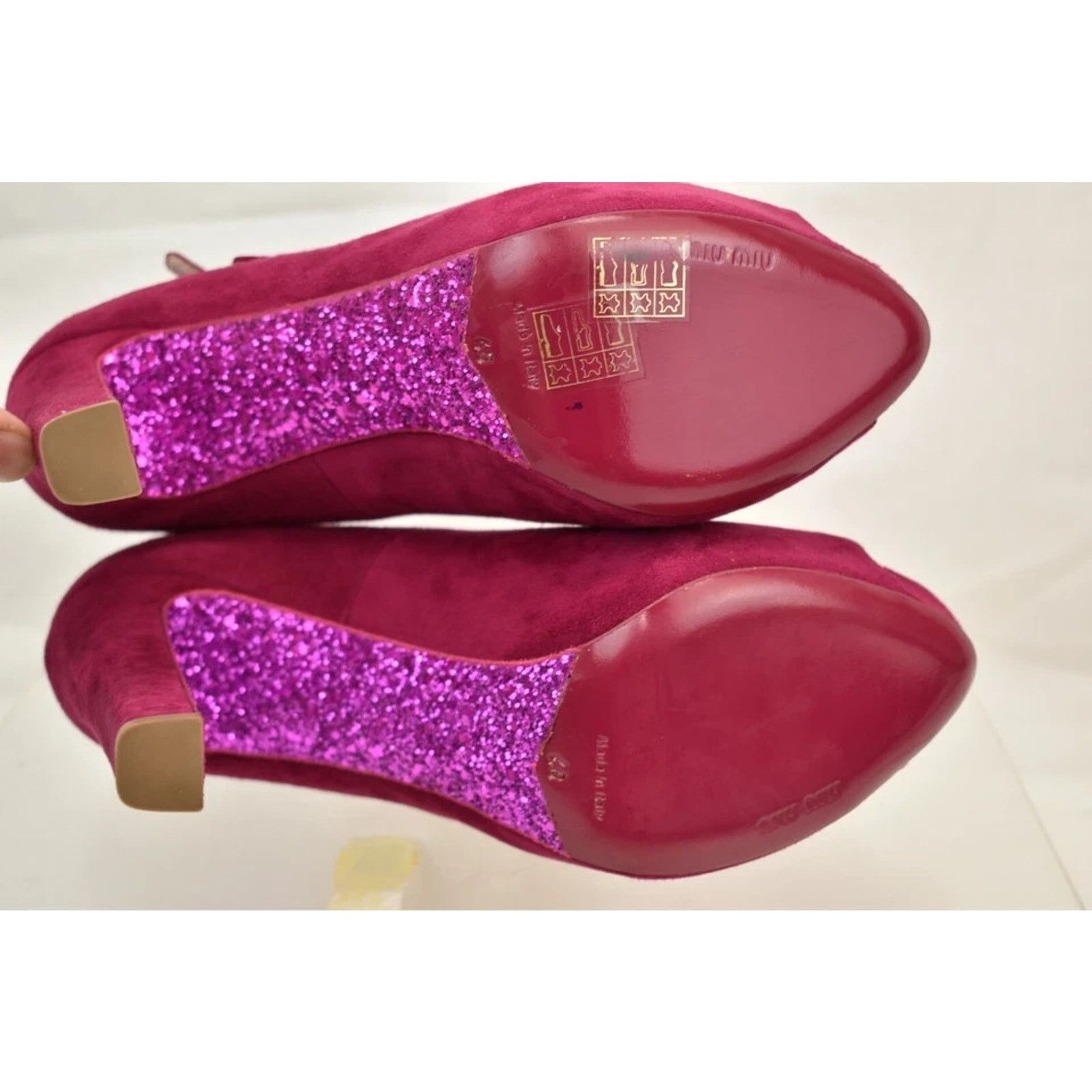 Miu Miu MIU MIU PRADA 5KP238 BURGUNDY SUEDE PEEP STRAPPY PUMPS 41 IT Size US 11 / IT 41 - 10 Thumbnail
