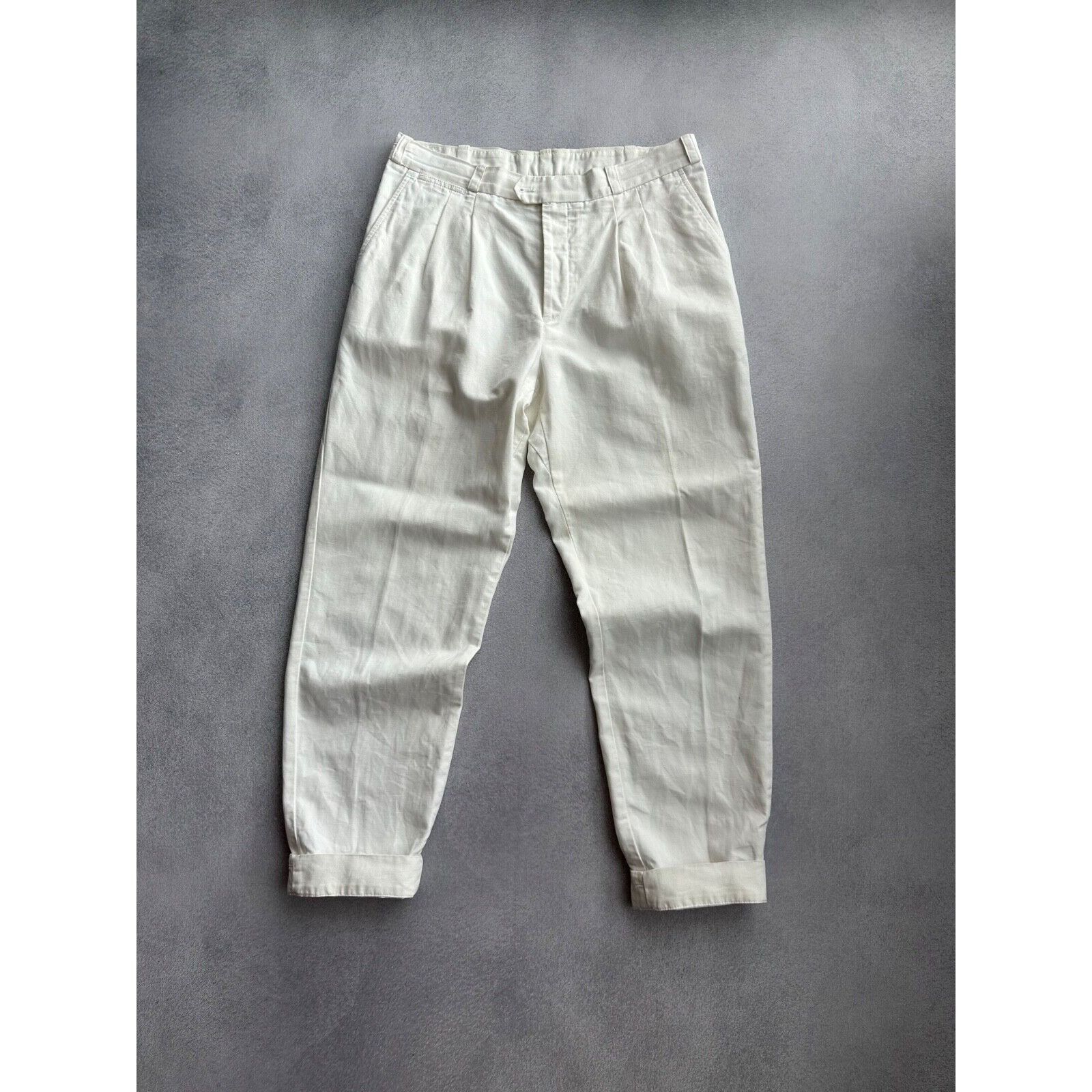 VTG PT Torino The Reporter White Cotton & Linen Straight