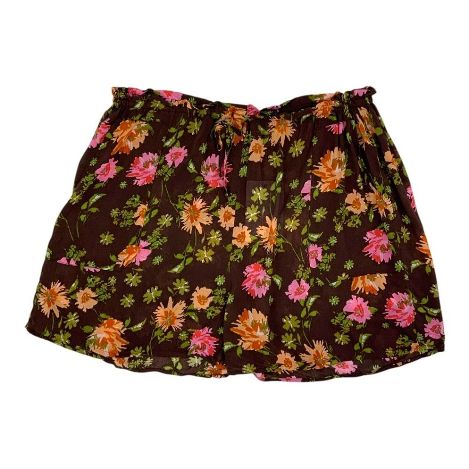 Other DR2 Daniel Rainn Lightweight Brown Floral Shorts Large NWT Size 28" / US 6 / IT 42 - 2 Thumbnail