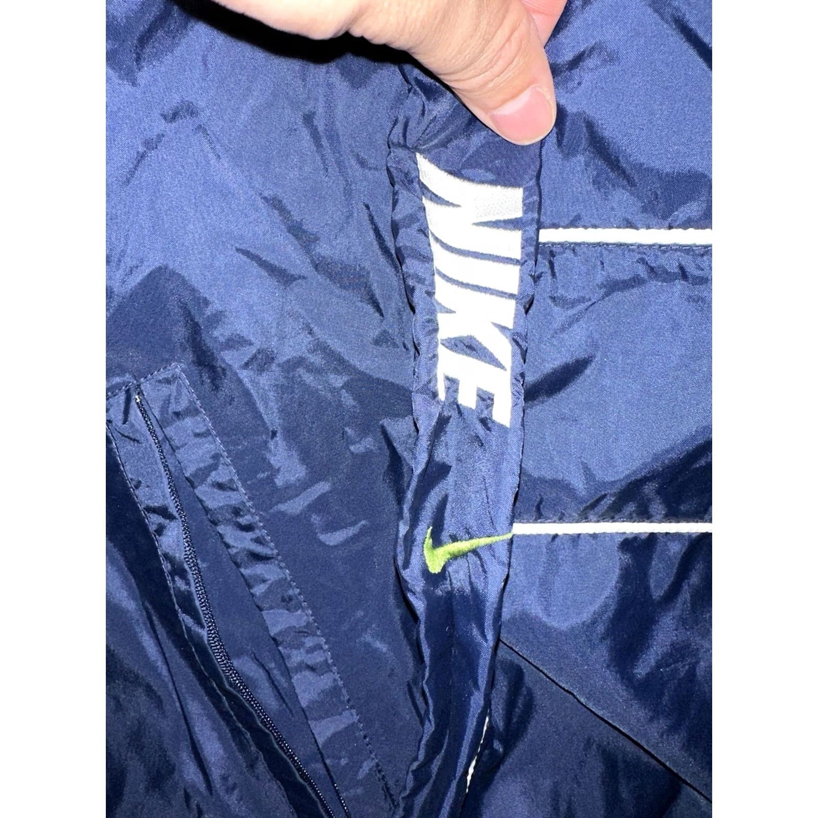 Nike VINTAGE Nike Track Jacket Mens Large Blue White 90s Full Zip Windbreaker Lined Size US L / EU 52-54 / 3 - 5 Thumbnail