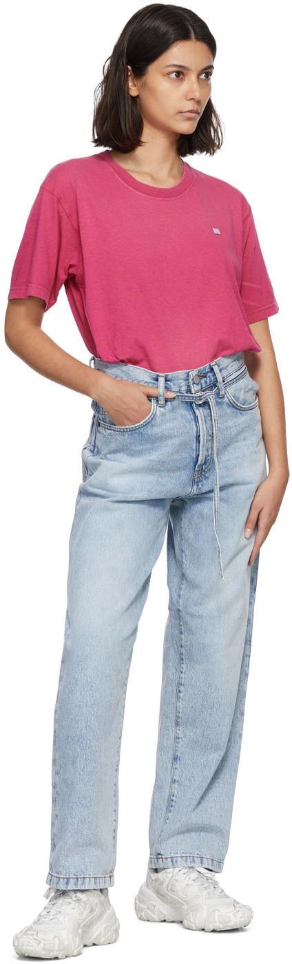 Acne Studios o1mle1224 Unisex Short Sleeve T-Shirt in Pink Size S / US 4 / IT 40 - 5 Thumbnail