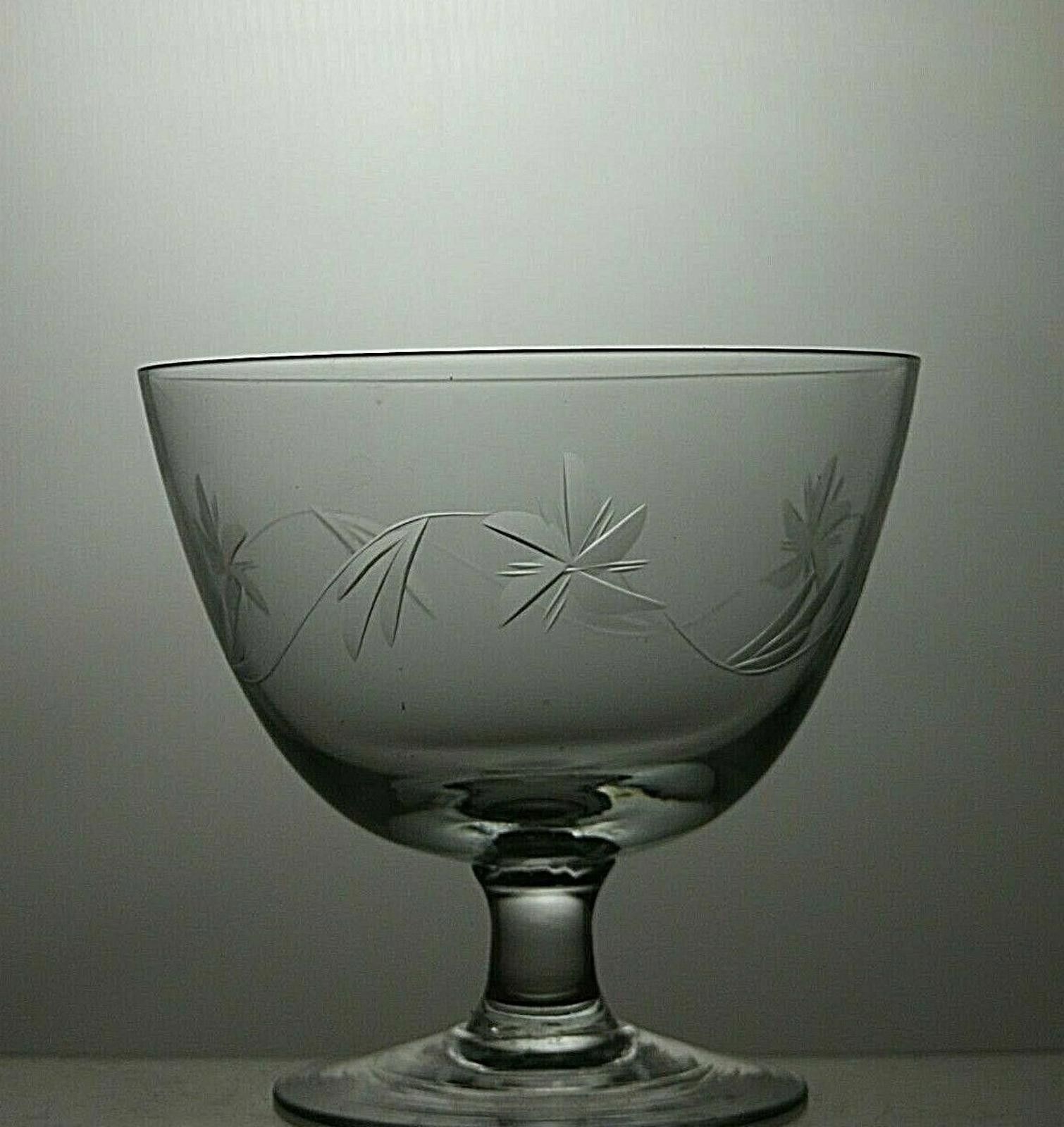 The Unbranded Brand Lead Crystal Cut Glass Set Of 3 Footed Dessert bowls 3 1/3" Size ONE SIZE - 5 Thumbnail
