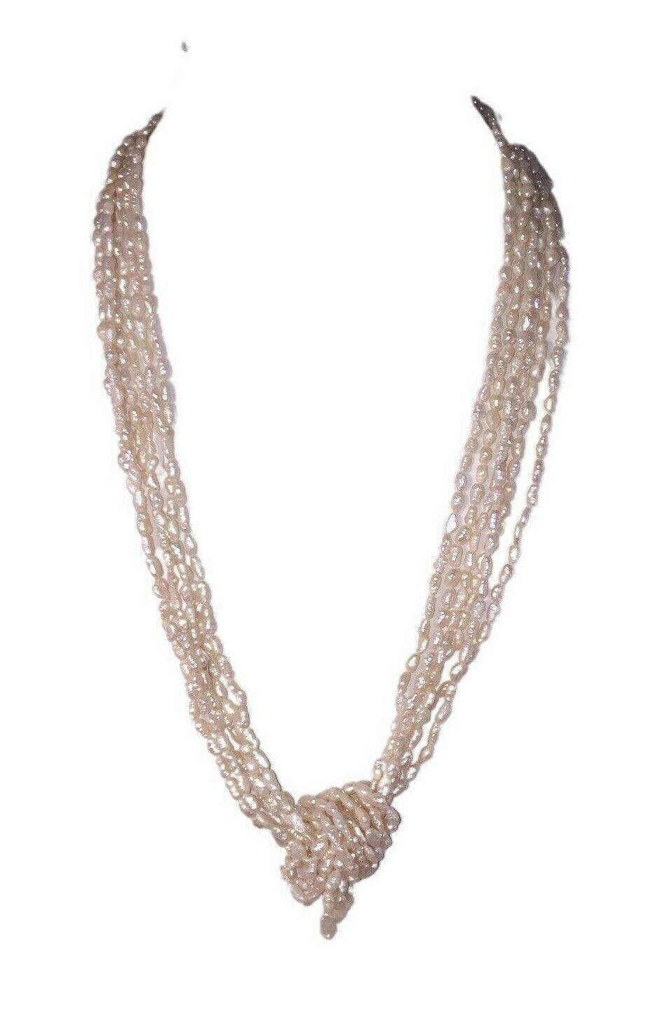 Designer Vintage Freshwater Pearl Bead Multi Strand Necklace Size ONE SIZE - 2 Thumbnail