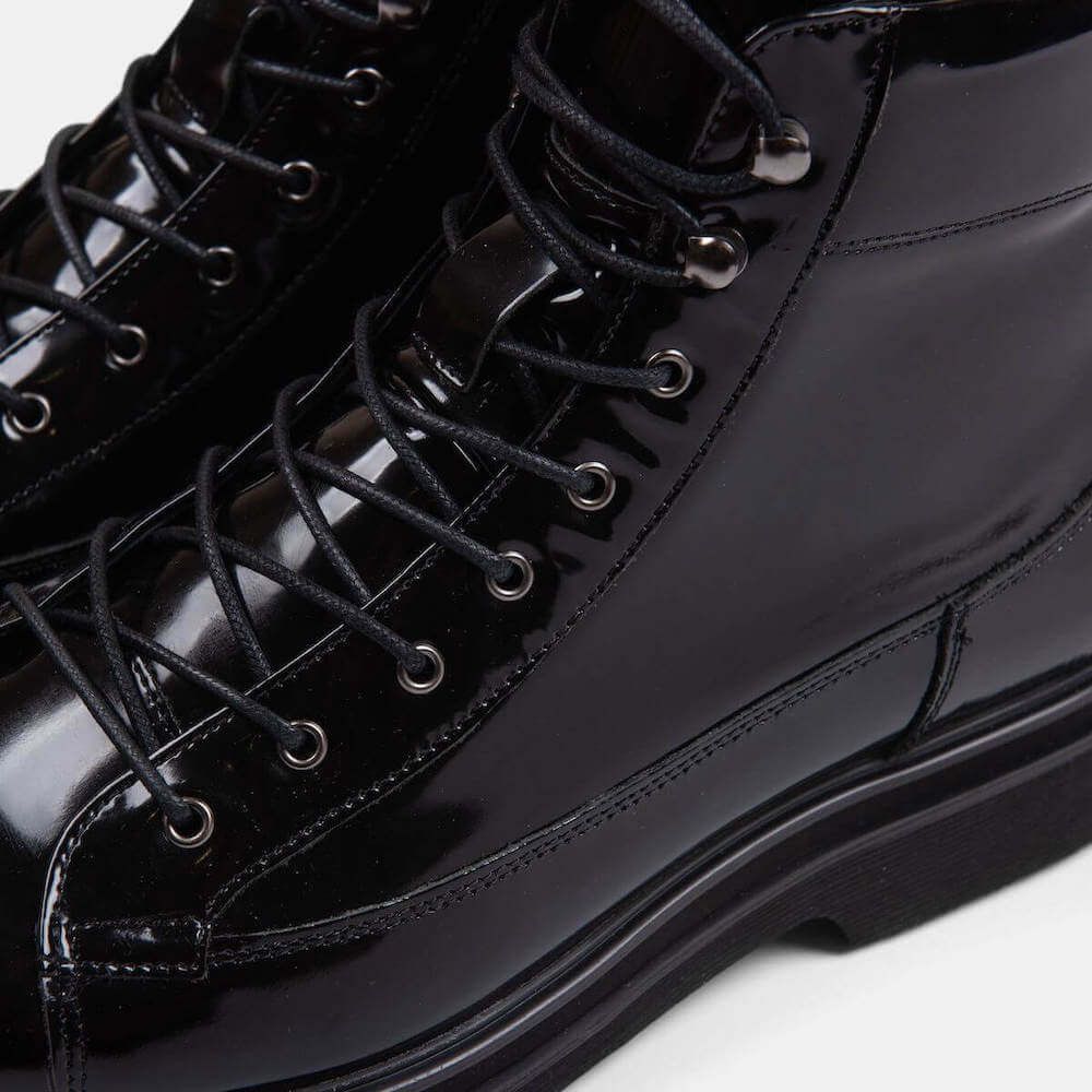 image of Marc Newson Aiden Patent Black Shoes, Men's (Size 14)