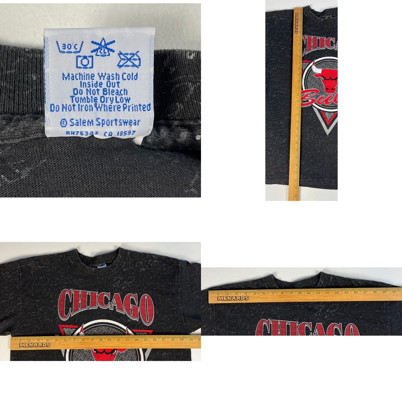 Salem Sportswear VINTAGE Chicago Bulls Salem Sportswear T-Shirt Men's Marble 90s Size L Black Size US L / EU 52-54 / 3 - 8 Thumbnail