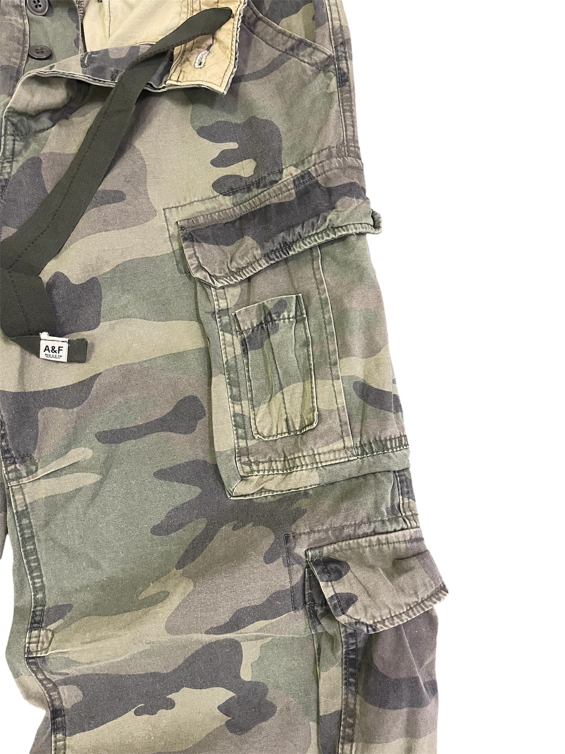 Abercrombie & Fitch Vtg Style A&F Camouflage Faded of the Day Baggy Army Size US 34 / EU 50 - 8 Thumbnail