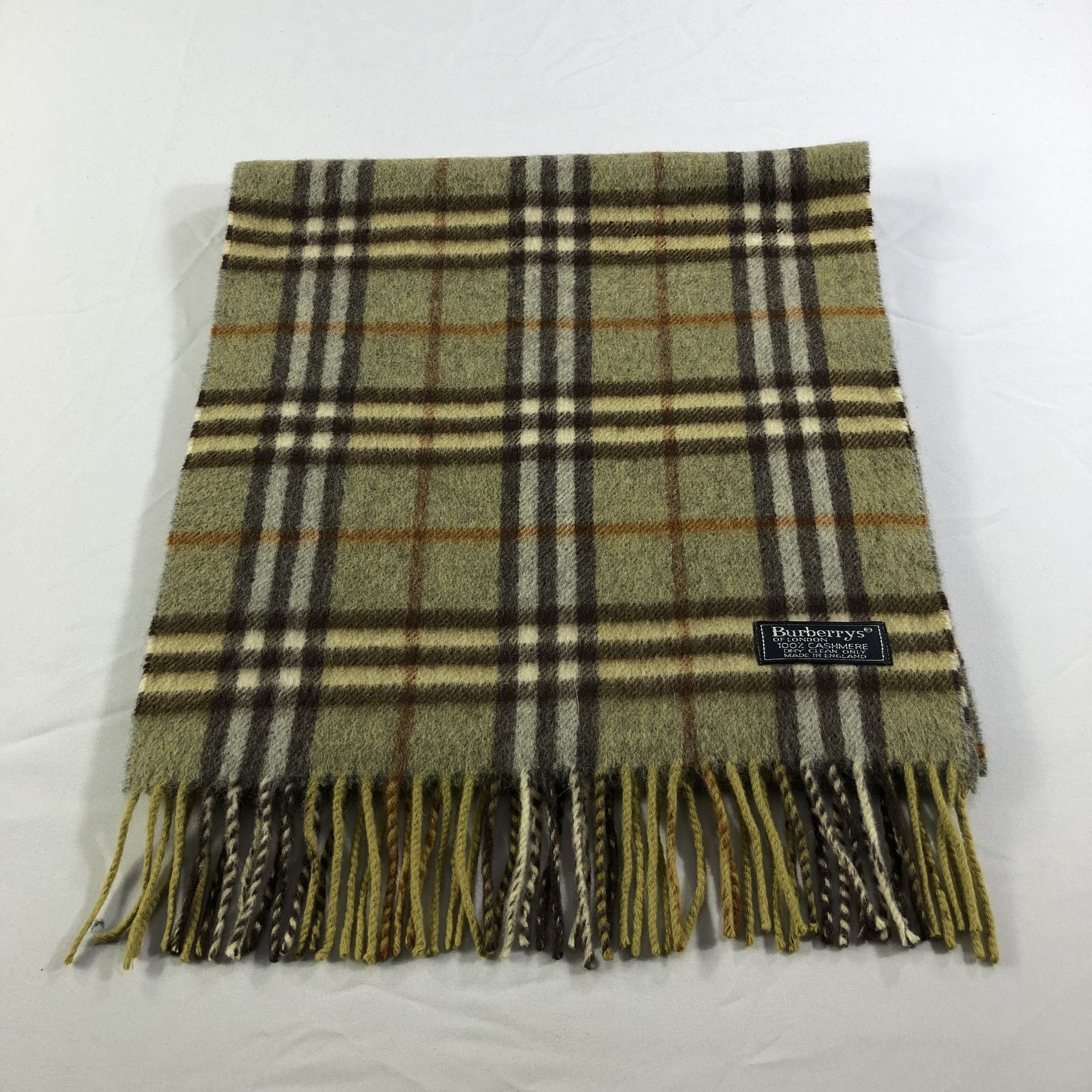 Burberry Burberrys Nova Check Green Cashmere Scarf Muffler V1377 Size ONE SIZE - 2 Thumbnail
