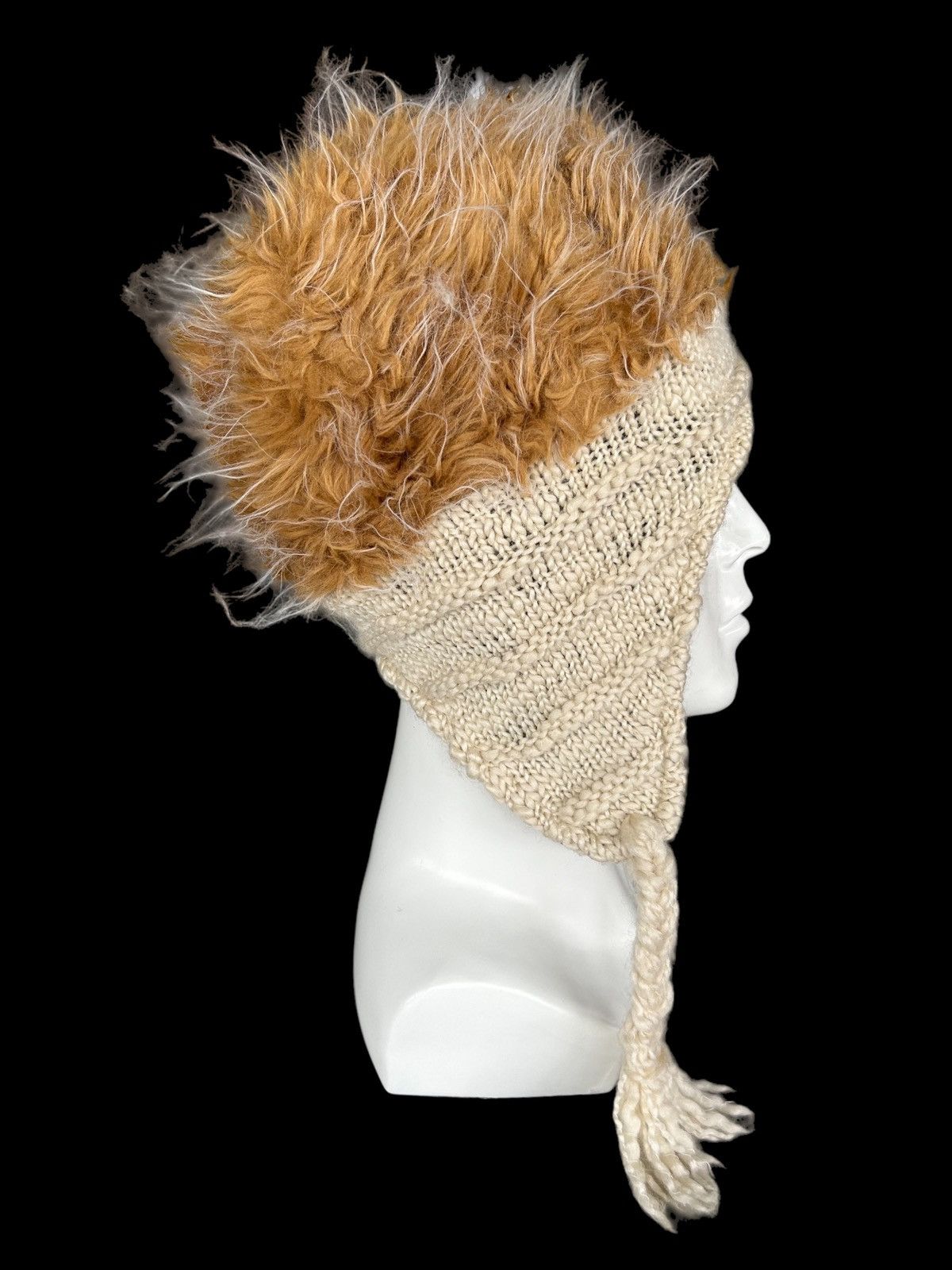 Japanese Brand × Kapital × Vintage Japanese Brand phenix Rare knitt Mohair Mohawk Beanie Hats🎌☠️ Size ONE SIZE - 1 Thumbnail