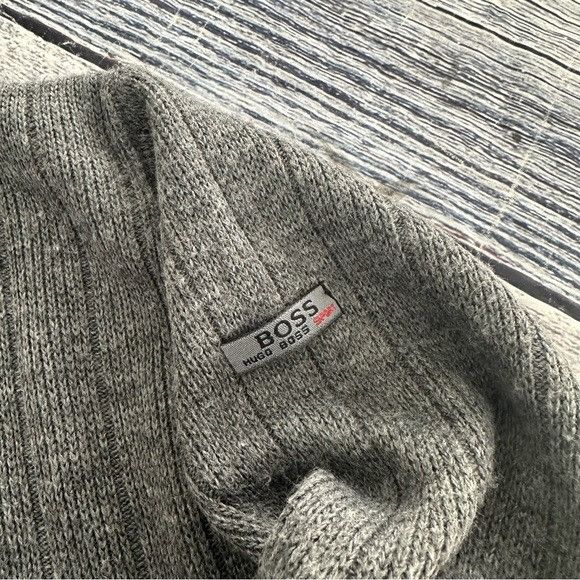 Hugo Boss Vintage Hugo Boss Ribbed Cotton Knit Gray Sweater Size US M / EU 48-50 / 2 - 3 Thumbnail