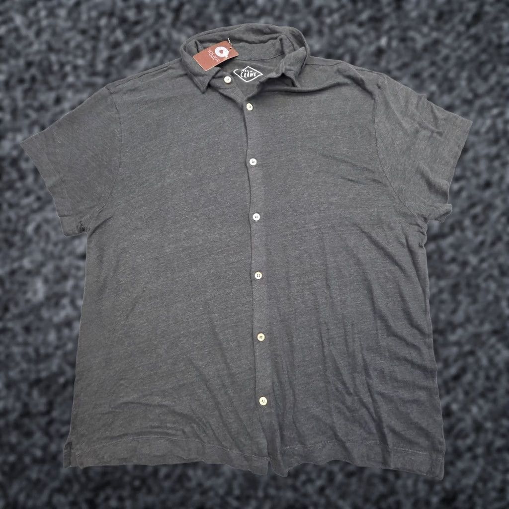 Vintage ALEX Crane Knit Shirt Mens Large Black Night Button Up Linen NWT Polo Short Sleeve Collared Knit Linen Solid Size US L / EU 52-54 / 3 - 1 Thumbnail