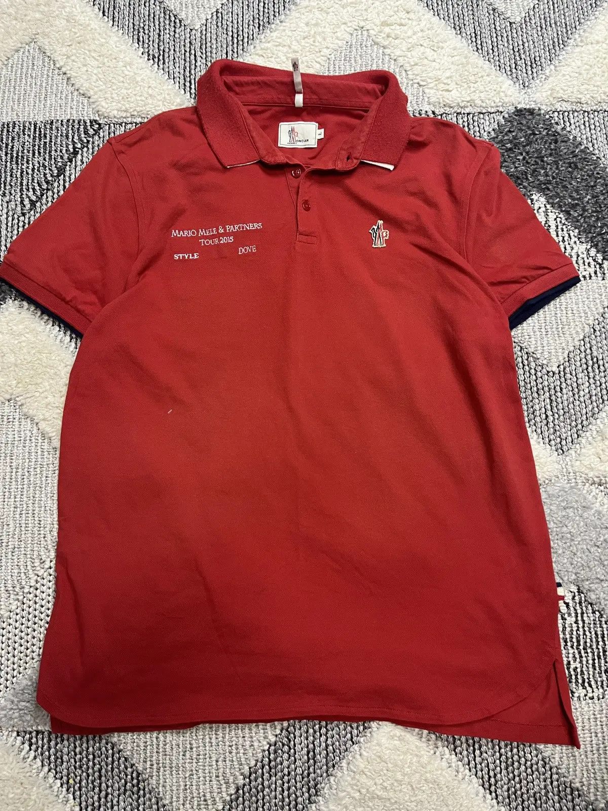 Moncler Grenoble Vintage Moncler Grenoble Red Polo Shirt Mario Mele L Size US L / EU 52-54 / 3 - 1 Thumbnail