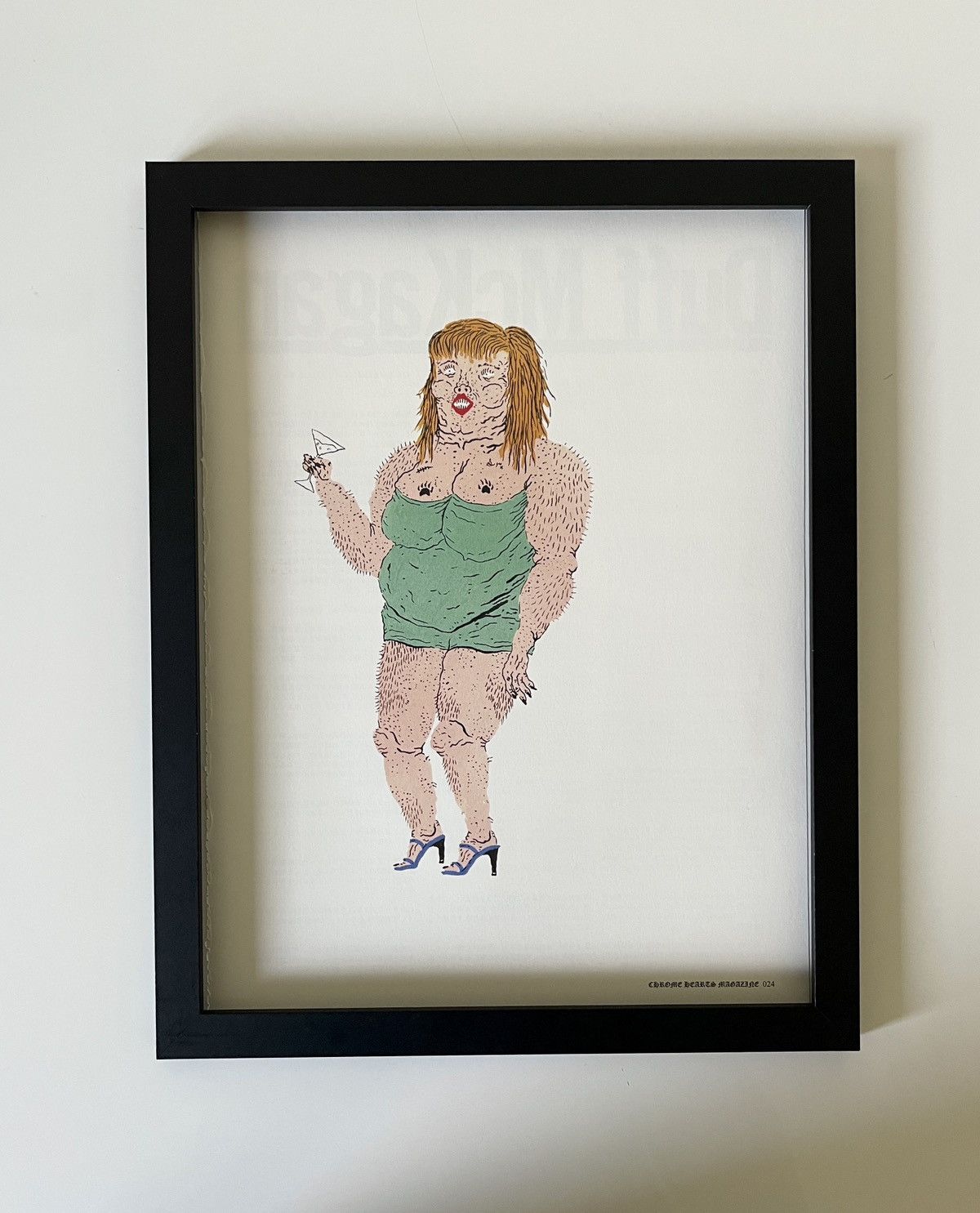 Chrome Hearts Chrome Hearts hairy lady Framed poster 9x11 Size ONE SIZE - 1 Thumbnail