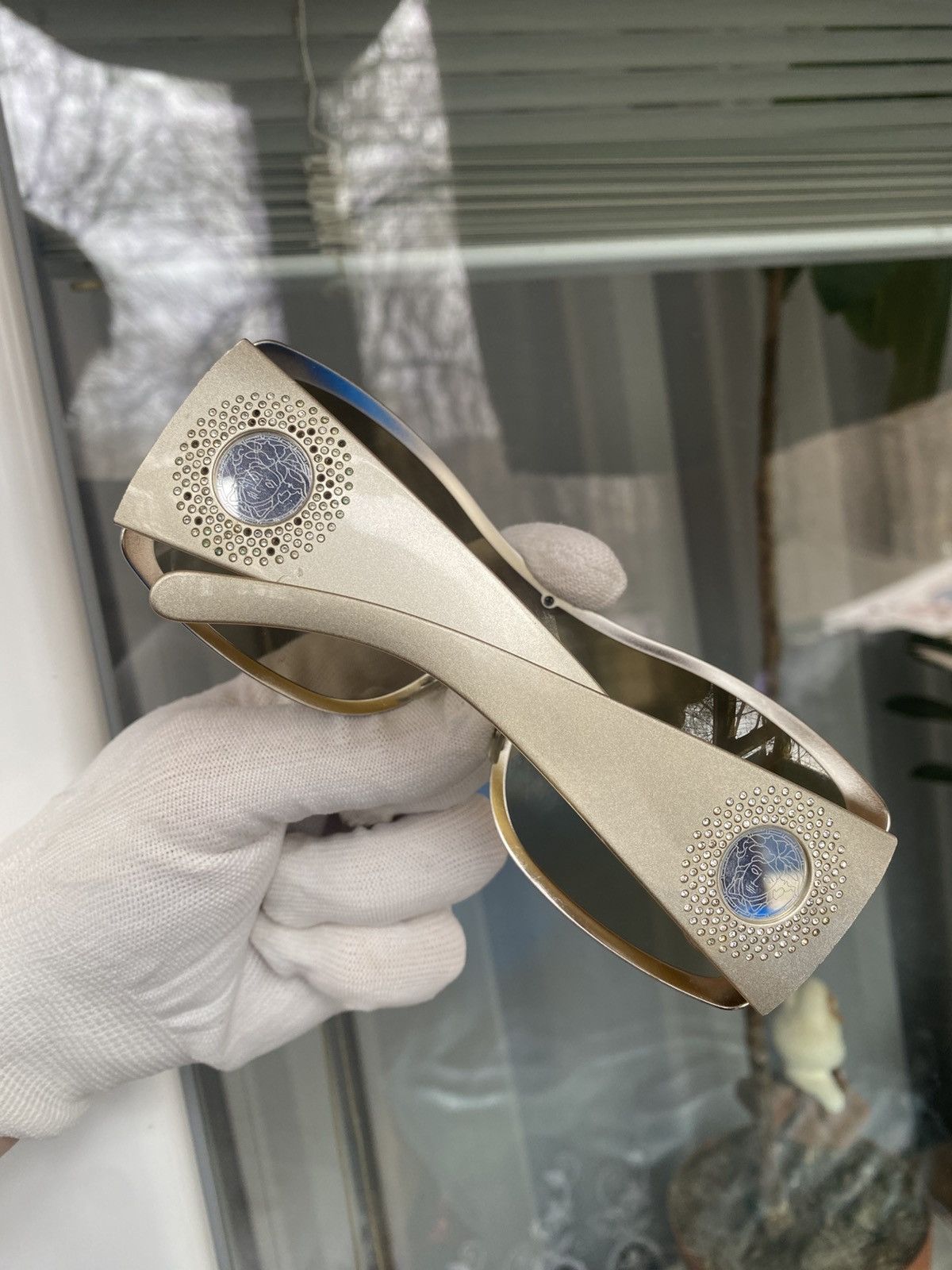Versace × Vintage Versace luxury Mask wmns sunglasses Size ONE SIZE - 2 Thumbnail