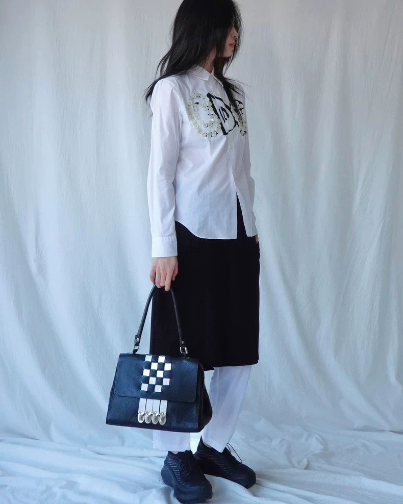 Comme des Garcons Comme Des Garcons Mainline button-up logo print basic whit Size M / US 6-8 / IT 42-44 - 2 Thumbnail