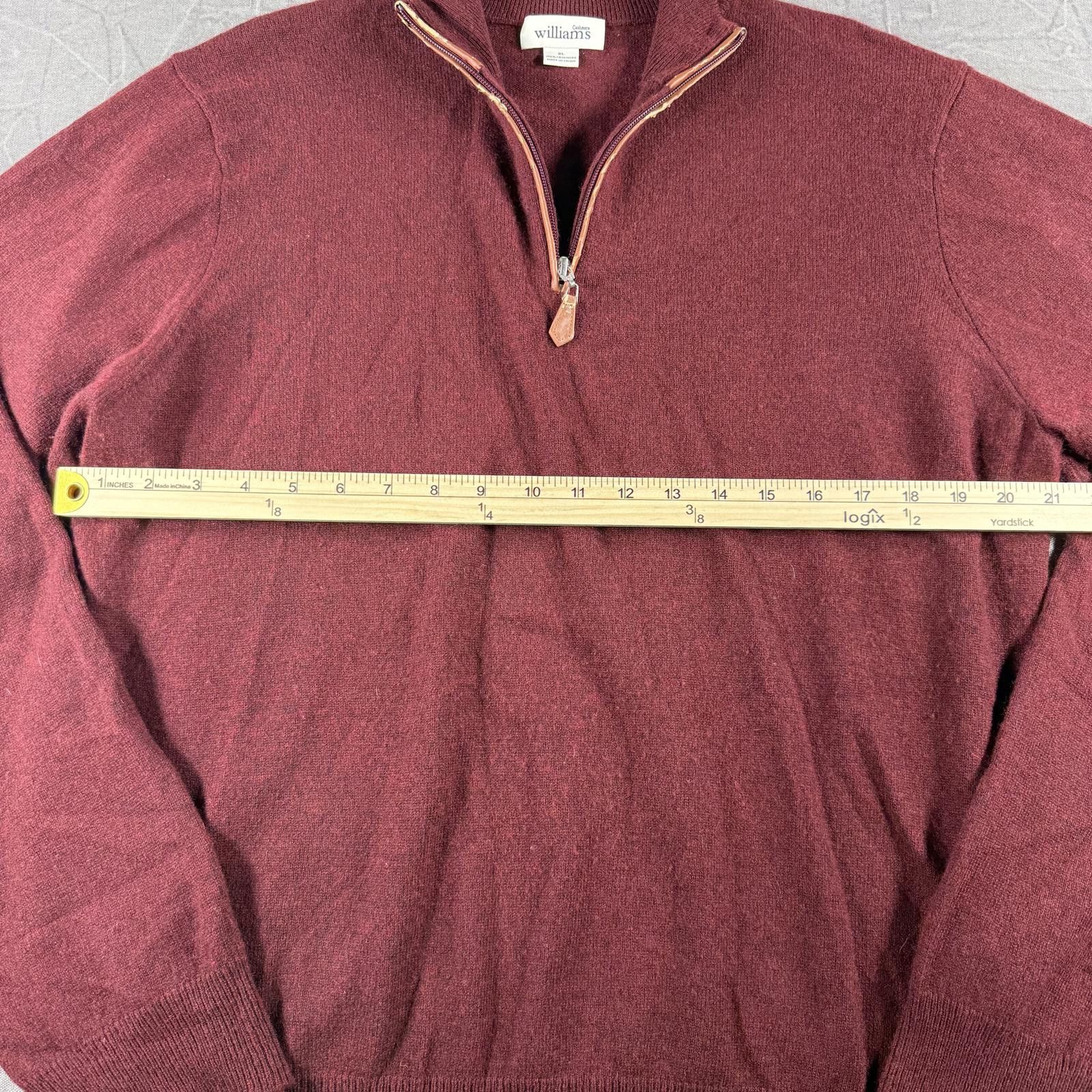 R.M. Williams Williams Sweater Men's XL Burgundy Cashmere 1/4 zip Size US XL / EU 56 / 4 - 4 Thumbnail