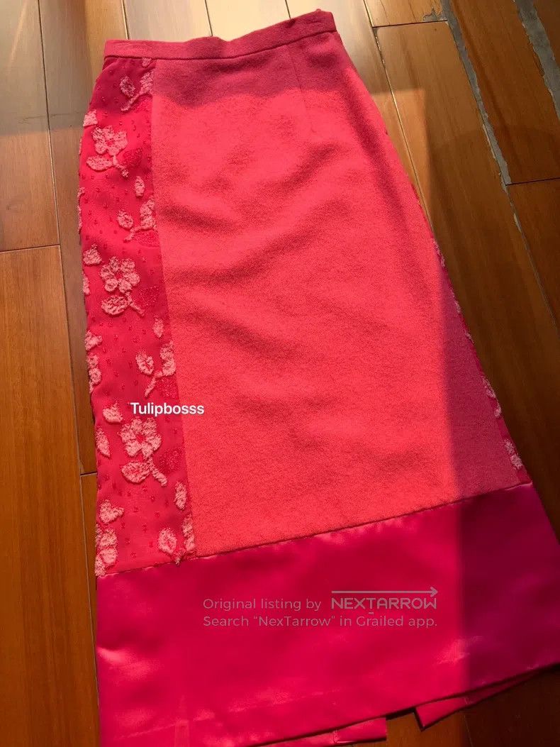 Comme des Garcons Comme Des Garcons size M Fuchsia patchwork velvet satin sh Size 23" - 1 Thumbnail