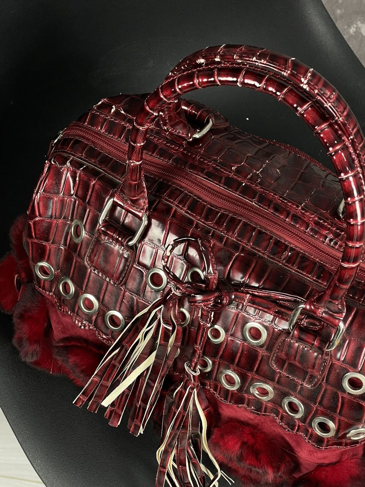 Japanese Brand Avant Garde Balenciaga Style Fur Crazy Opium Y2K Bag Size ONE SIZE - 6 Thumbnail
