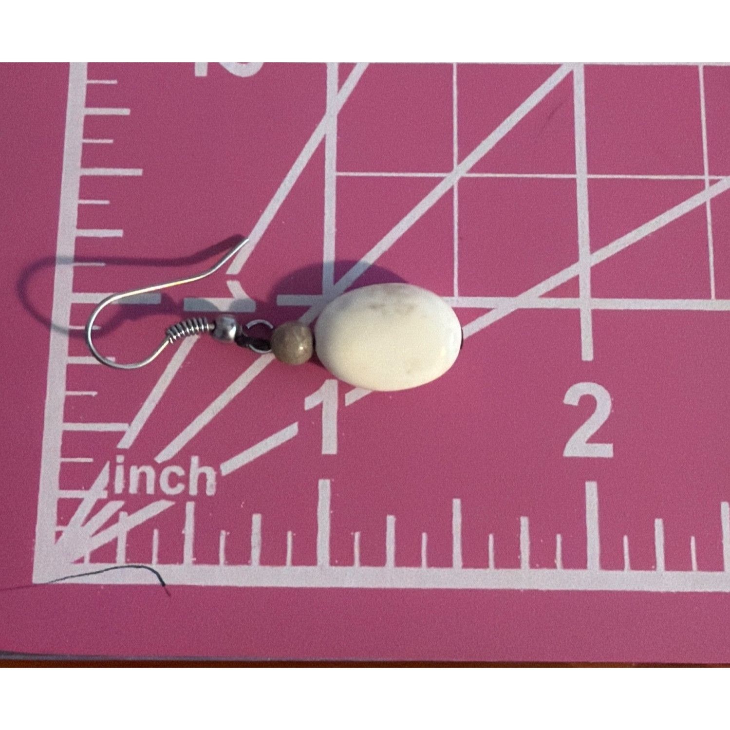 Other Vintage Silver Tone Dangle Earrings Natural Howlite Stone 1. Size ONE SIZE - 4 Thumbnail