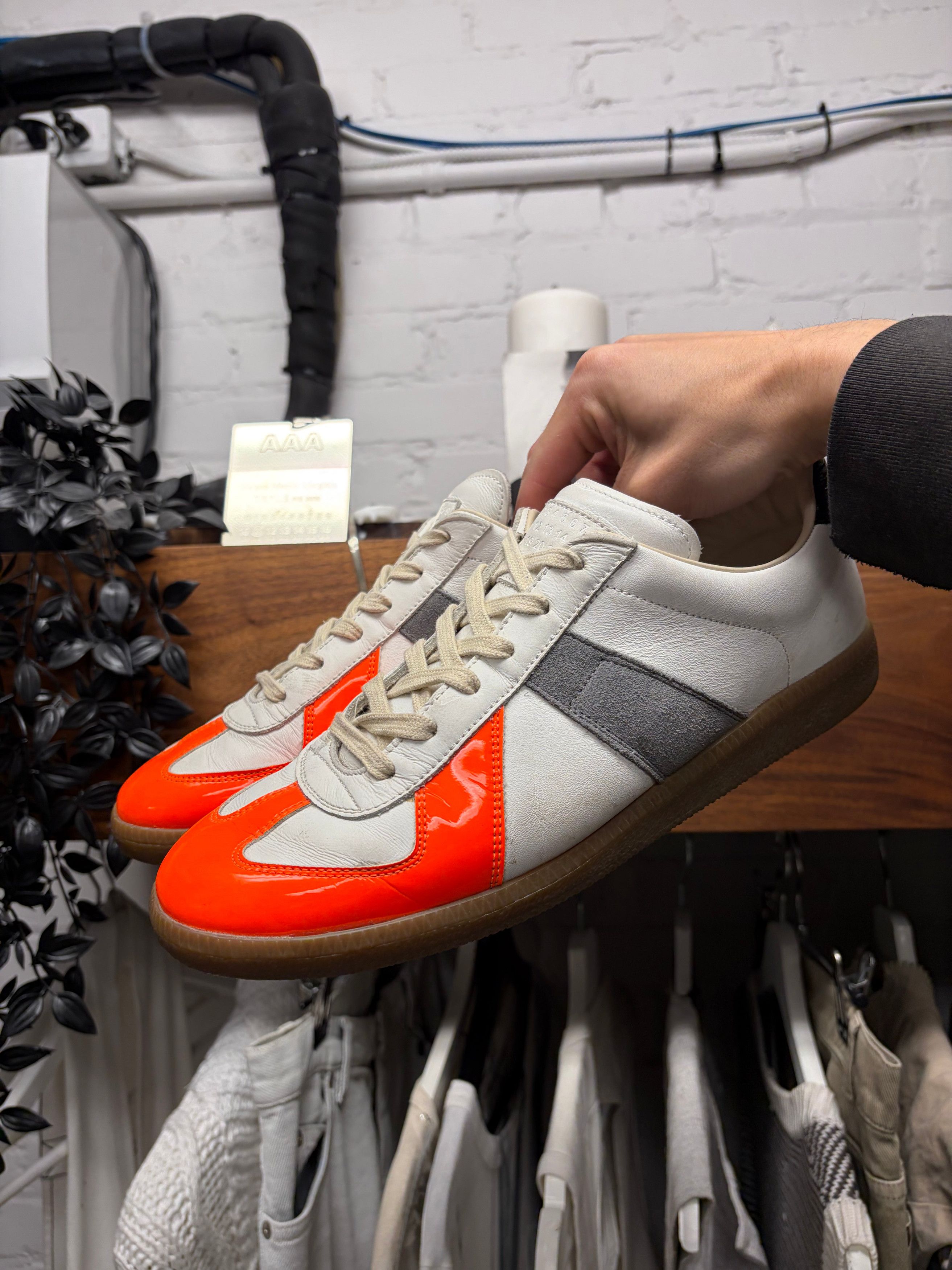 Maison Margiela Maison Margiela ‘G.A.T.’ Patent Leather Toebox Low Top Sneakers Size US 8 / EU 41 - 2 Thumbnail