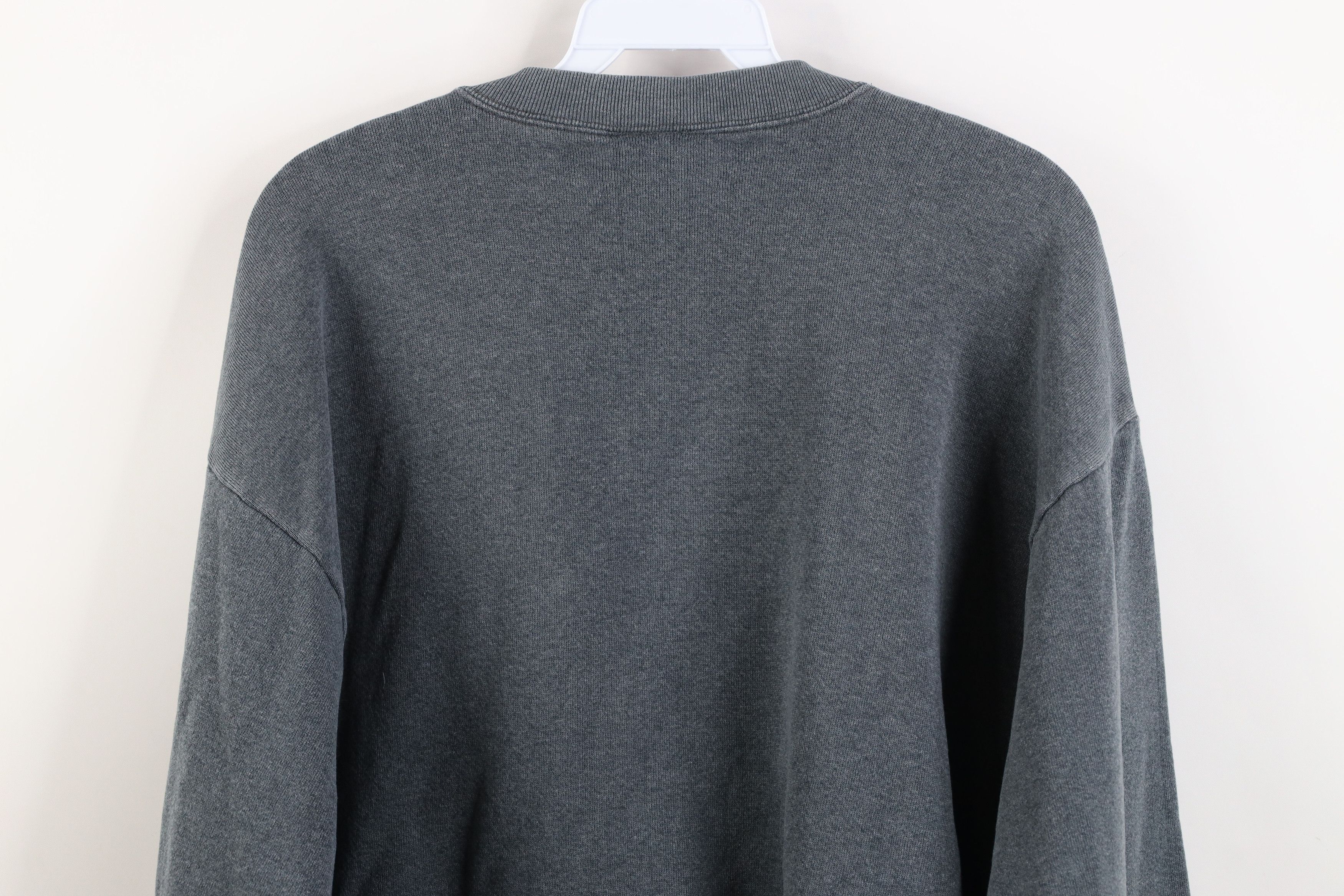 Vintage Vintage 90s Streetwear Blank Crewneck Sweatshirt Gray USA Size L / US 10 / IT 46 - 13 Thumbnail