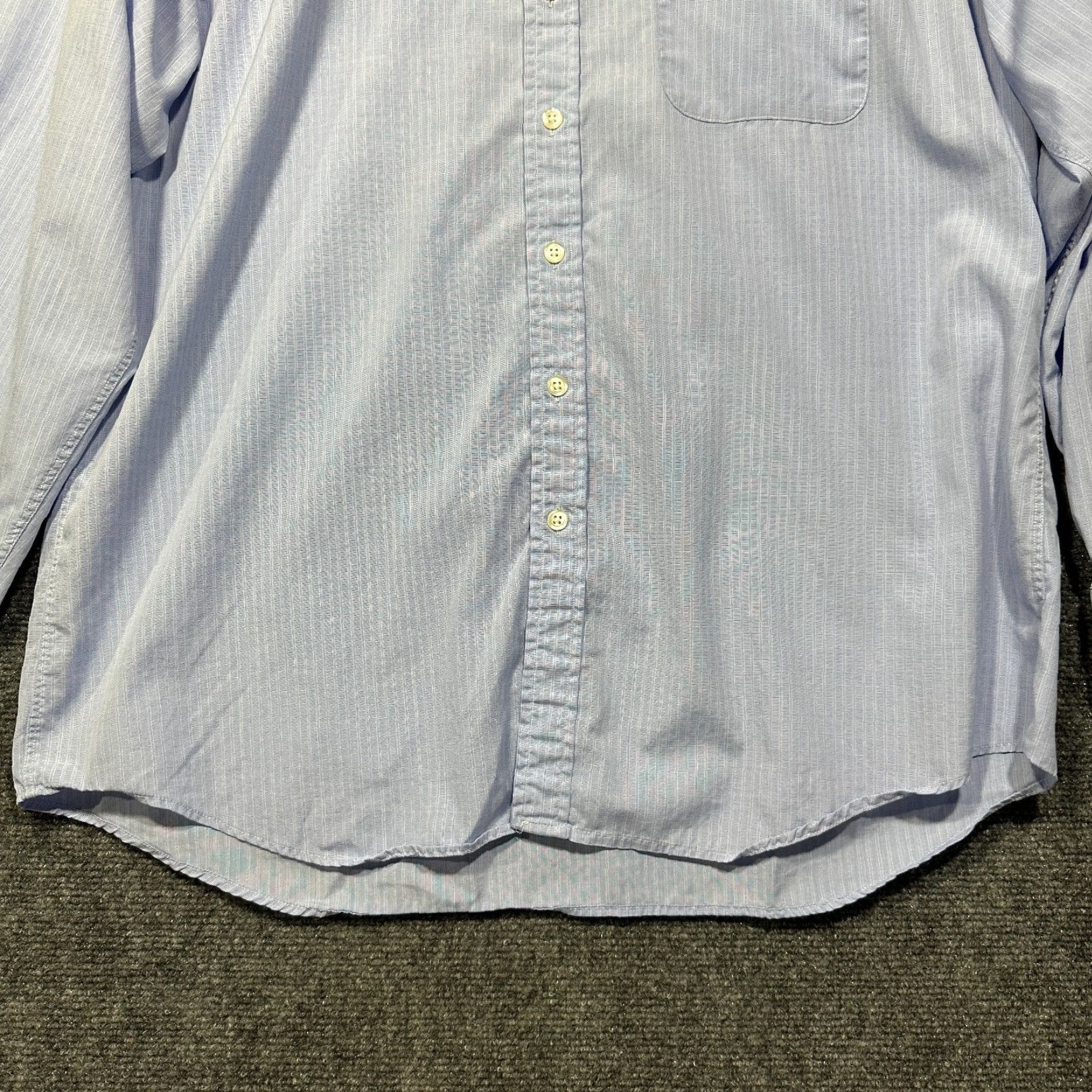 Vintage Hickey Freeman Shirt Mens 16.5 Button Up Blue Stripe Cotton Pocket Modern Classic Shirt Mens 16.5 Blue Button-Up Size US XL / EU 56 / 4 - 2 Thumbnail
