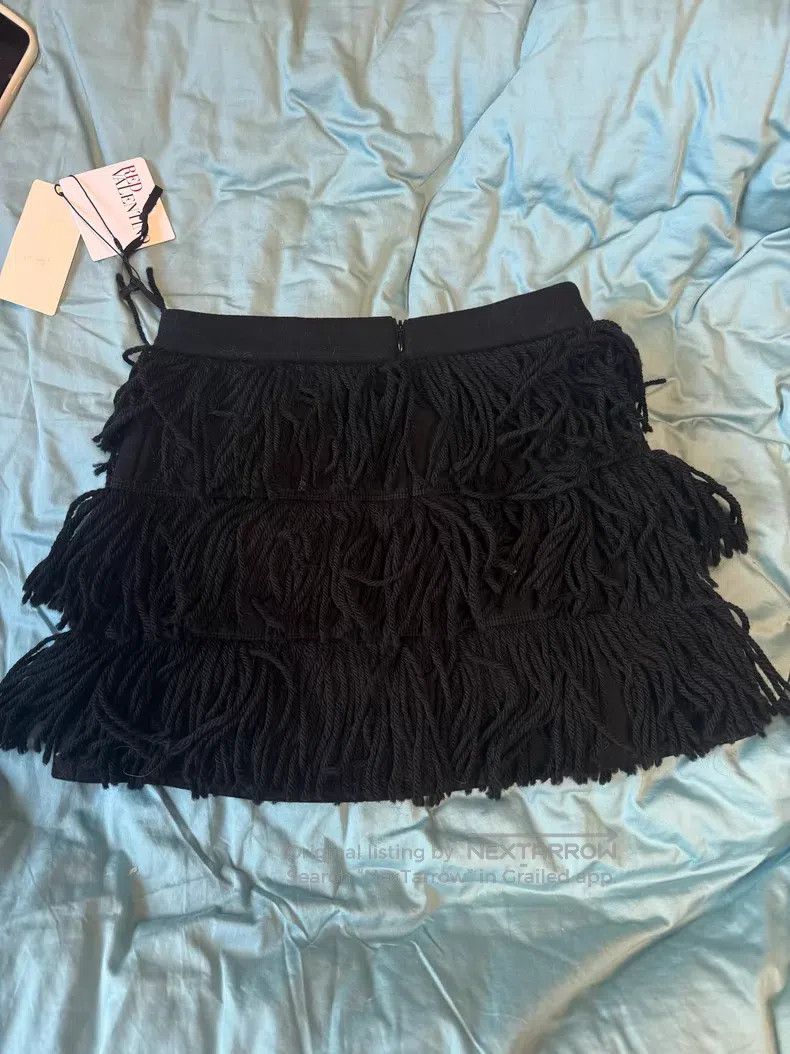 Valentino Valentino Woolen fringed skirt short skirt Size S / US 4 / IT 40 - 1 Thumbnail