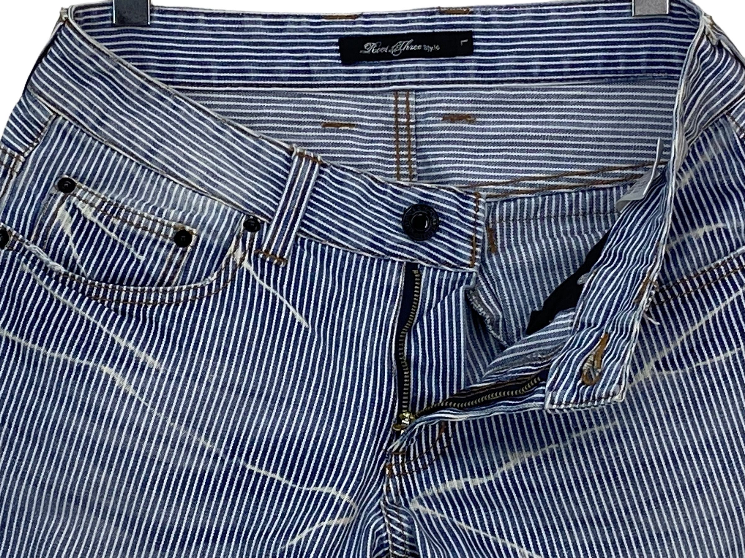 Japanese Brand Root Three Jeans Stripes Hickory Japanese Brand Pants Size US 31 - 7 Thumbnail