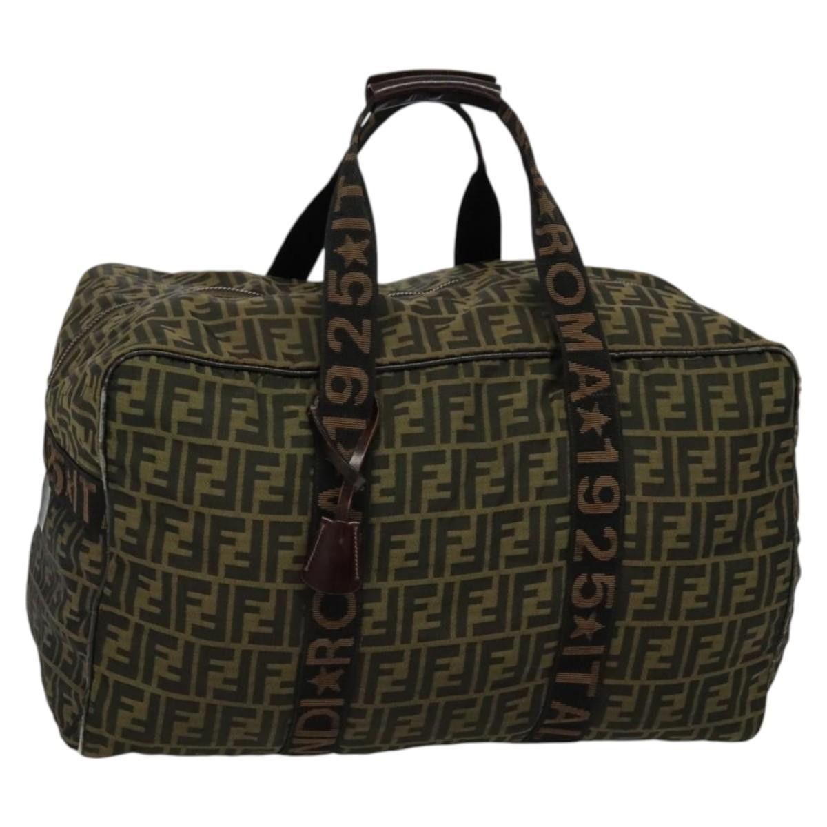 Fendi FENDI Zucca Canvas Boston Bag Brown Black Size ONE SIZE - 1 Thumbnail