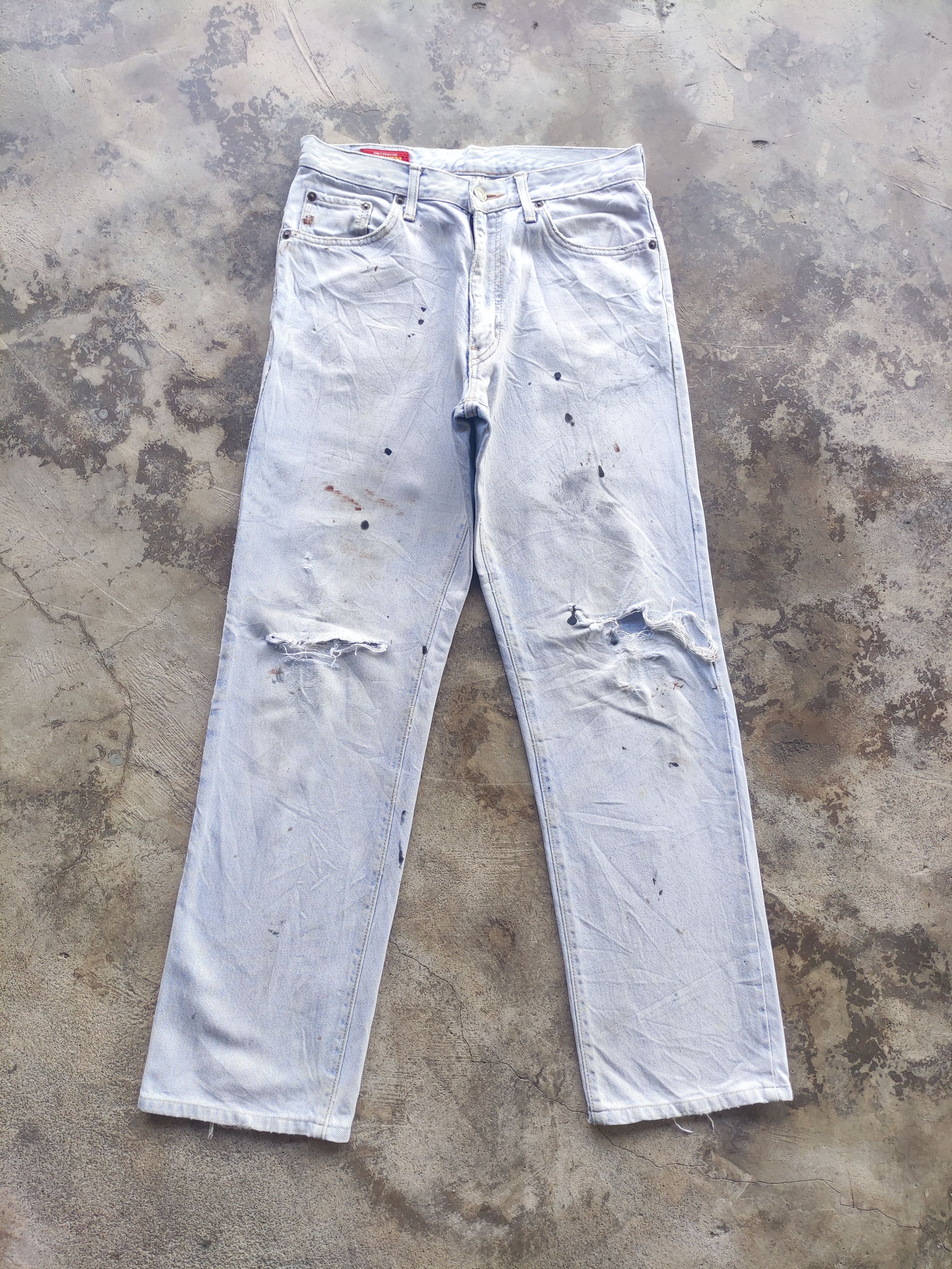 Edwin Vintage Edwin Distress Faded Jean Pant Size US 30 / EU 46 - 1 Thumbnail