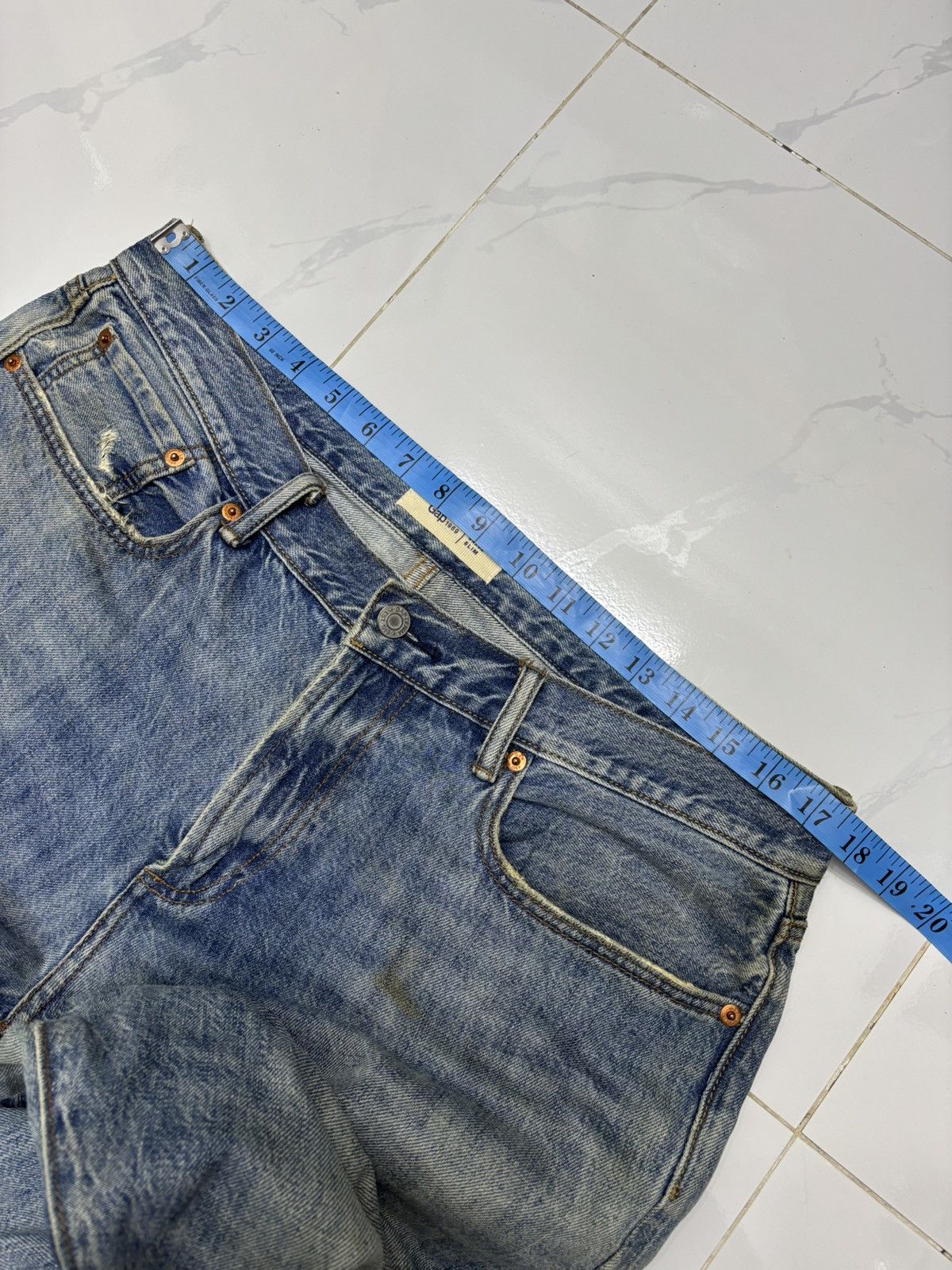 Kapital VINTAGE GAP PATCHWORK DISTRESSED DENIM JEANS Size US 35 - 9 Thumbnail