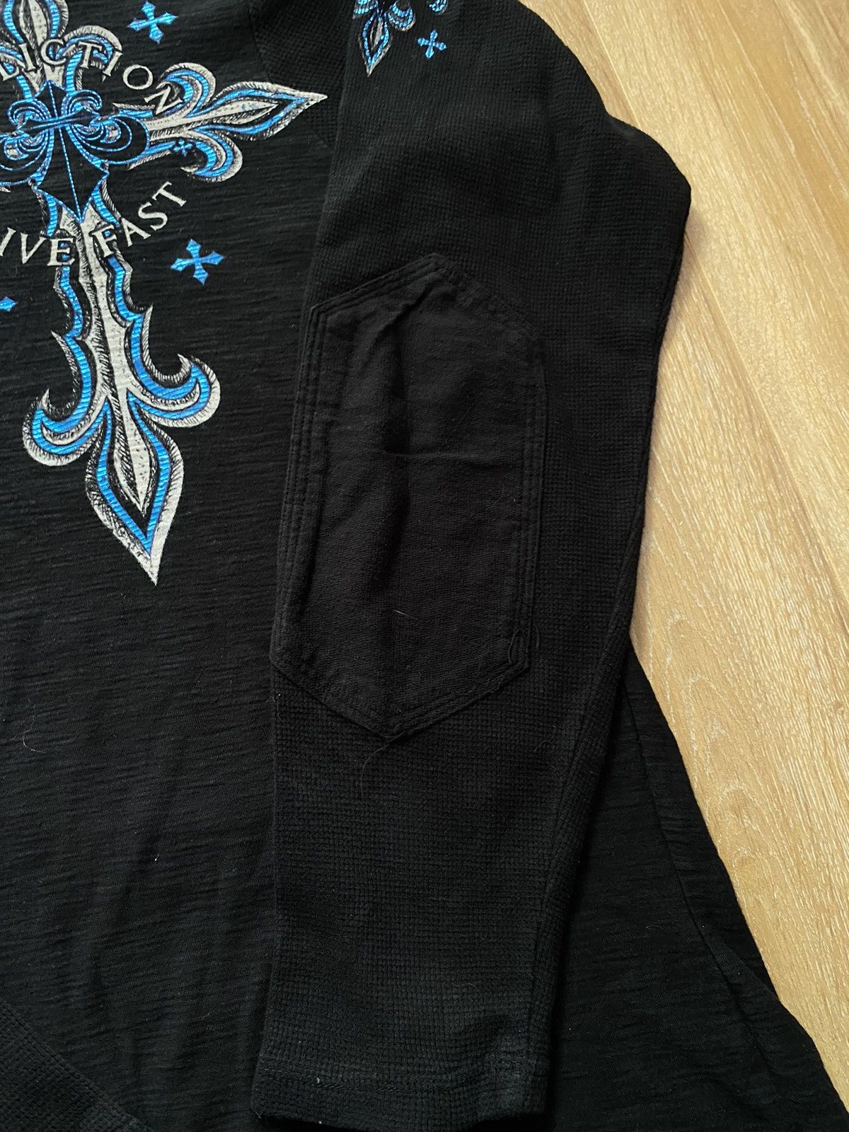 Affliction Affliction Live Fast T Shirt Long Sleeve Logo Spell Out Size US XL / EU 56 / 4 - 7 Thumbnail