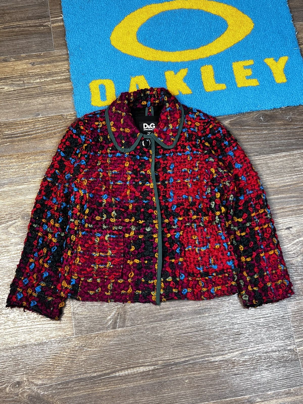 Dolce & Gabbana Dolce Gabbana Multicolour Tweed Wool/Silk Crop Blazer Jacket Size M / US 6-8 / IT 42-44 - 5 Thumbnail