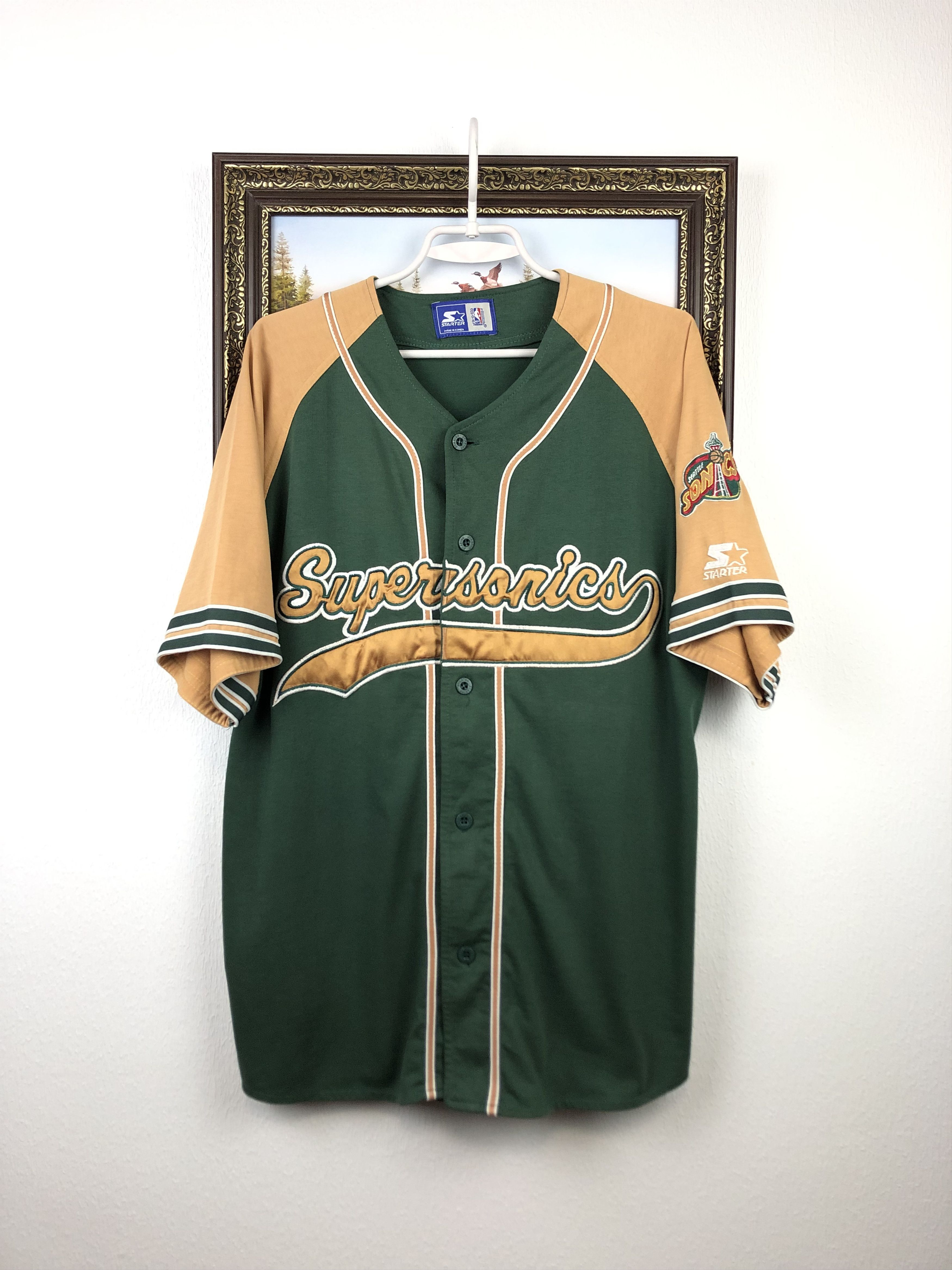 NBA Vintage Starter Seattle Supersonics Sonics Jersey Shirt NBA Size US M / EU 48-50 / 2 - 1 Thumbnail