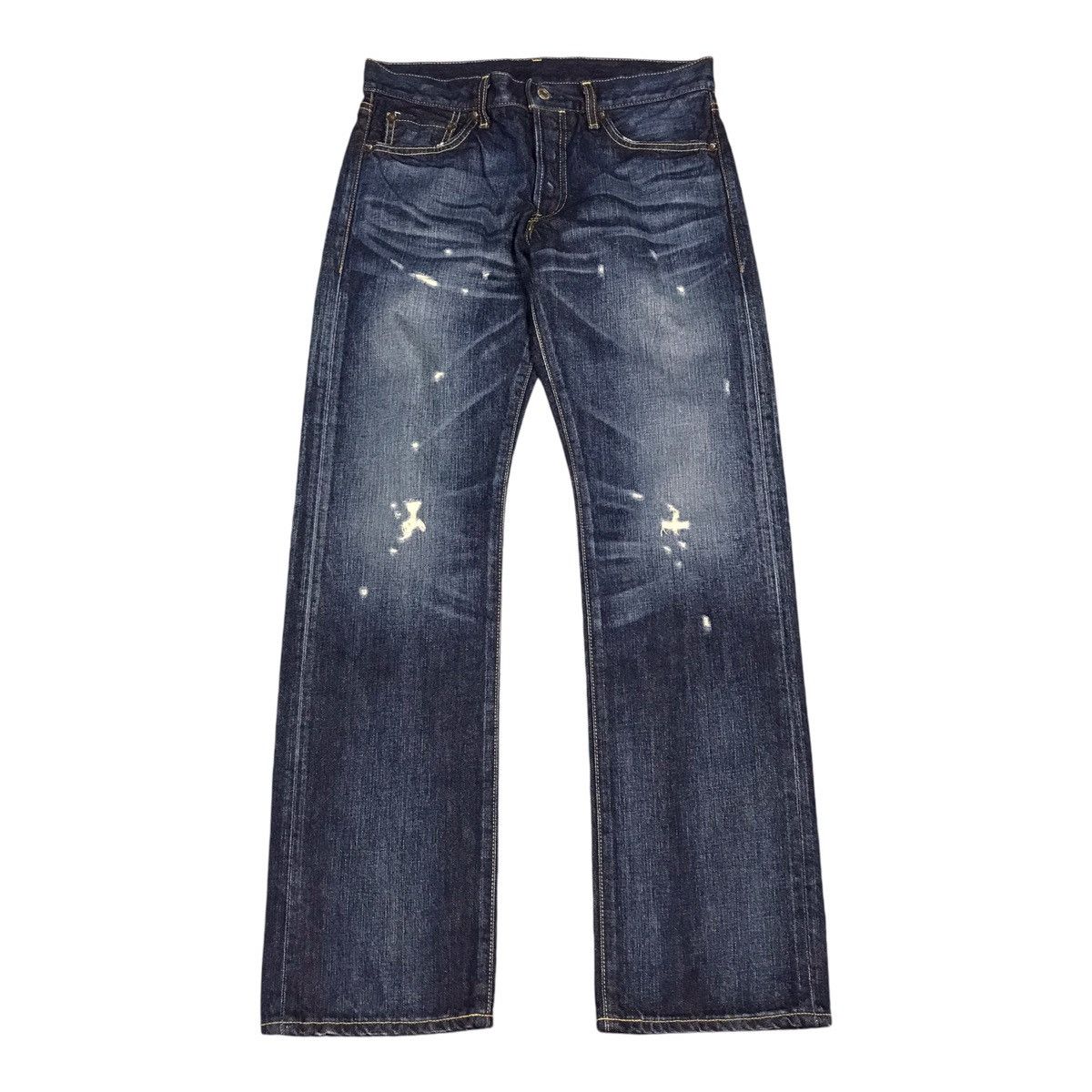JAPAN UNIQLO DISTRESSED STYLE DENIM BLUE JEANS PANTS