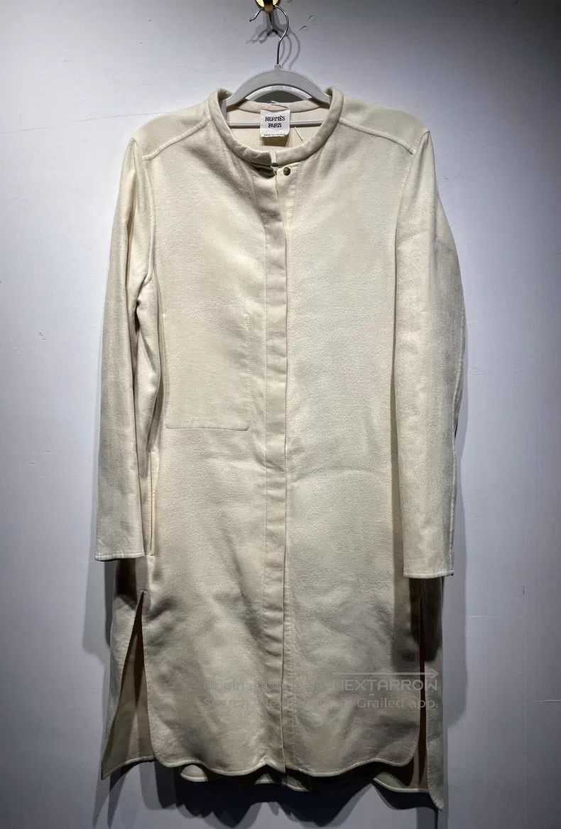 Hermes Hermes Beige Long Cashmere Goat Fur Coat Size S / US 4 / IT 40 - 1 Thumbnail