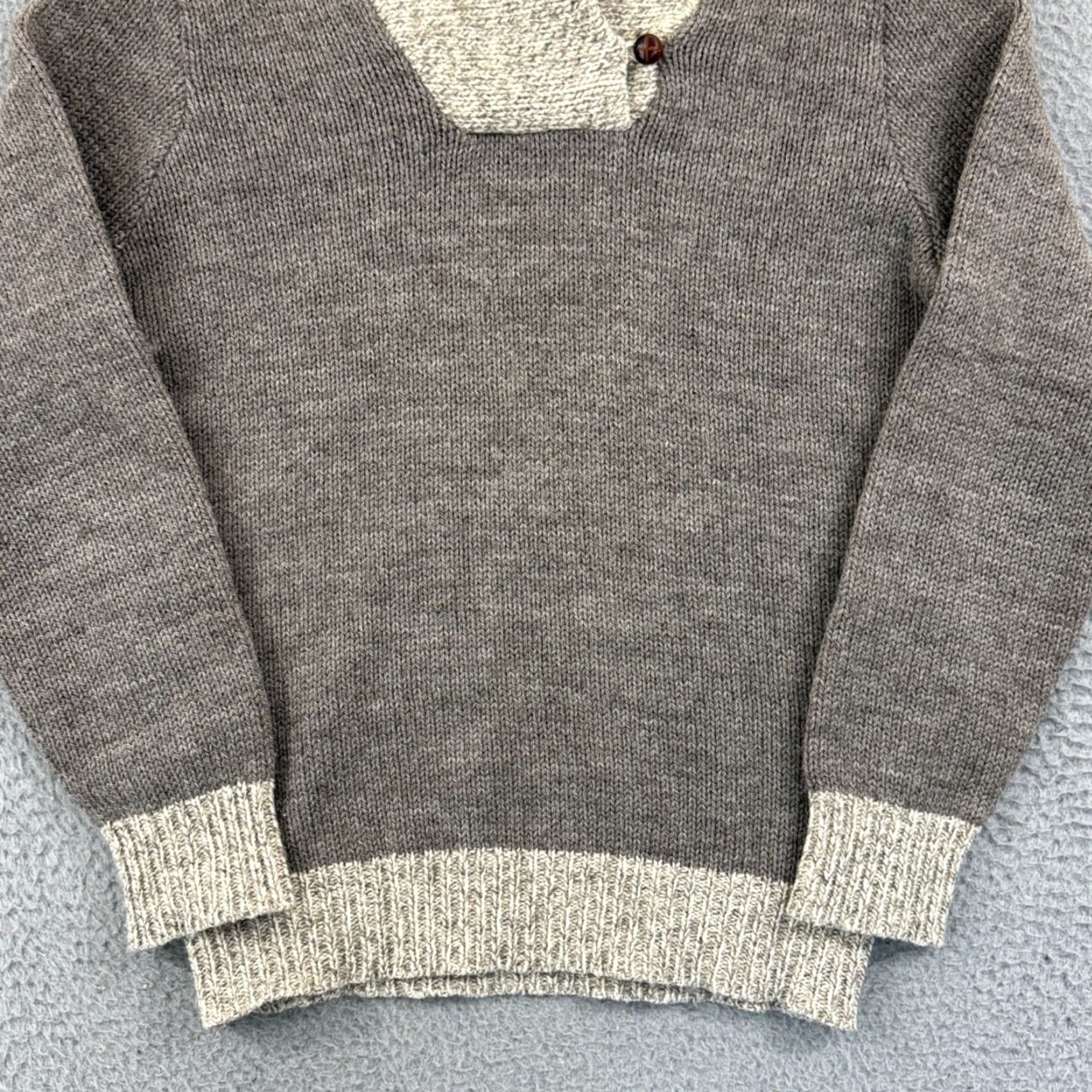 Lands' End VINTAGE Lands' End Sweater Womens Medium Gray 90s Long Sleeve Shawl Collar Wool Pullover Knits Size M / US 6-8 / IT 42-44 - 2 Thumbnail