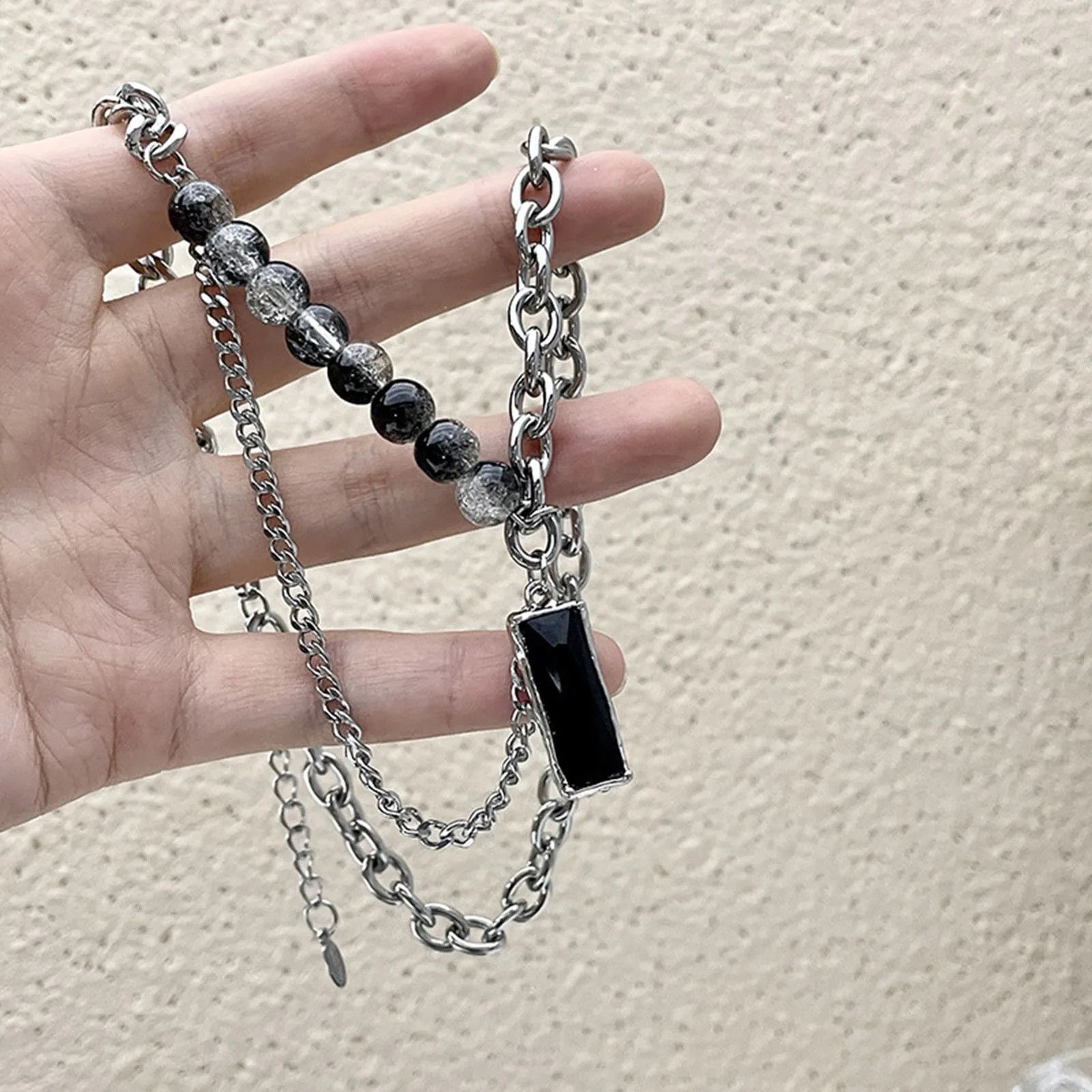 Jewelry × Vintage Stylish Black Stone Choker Necklace Size ONE SIZE - 3 Thumbnail