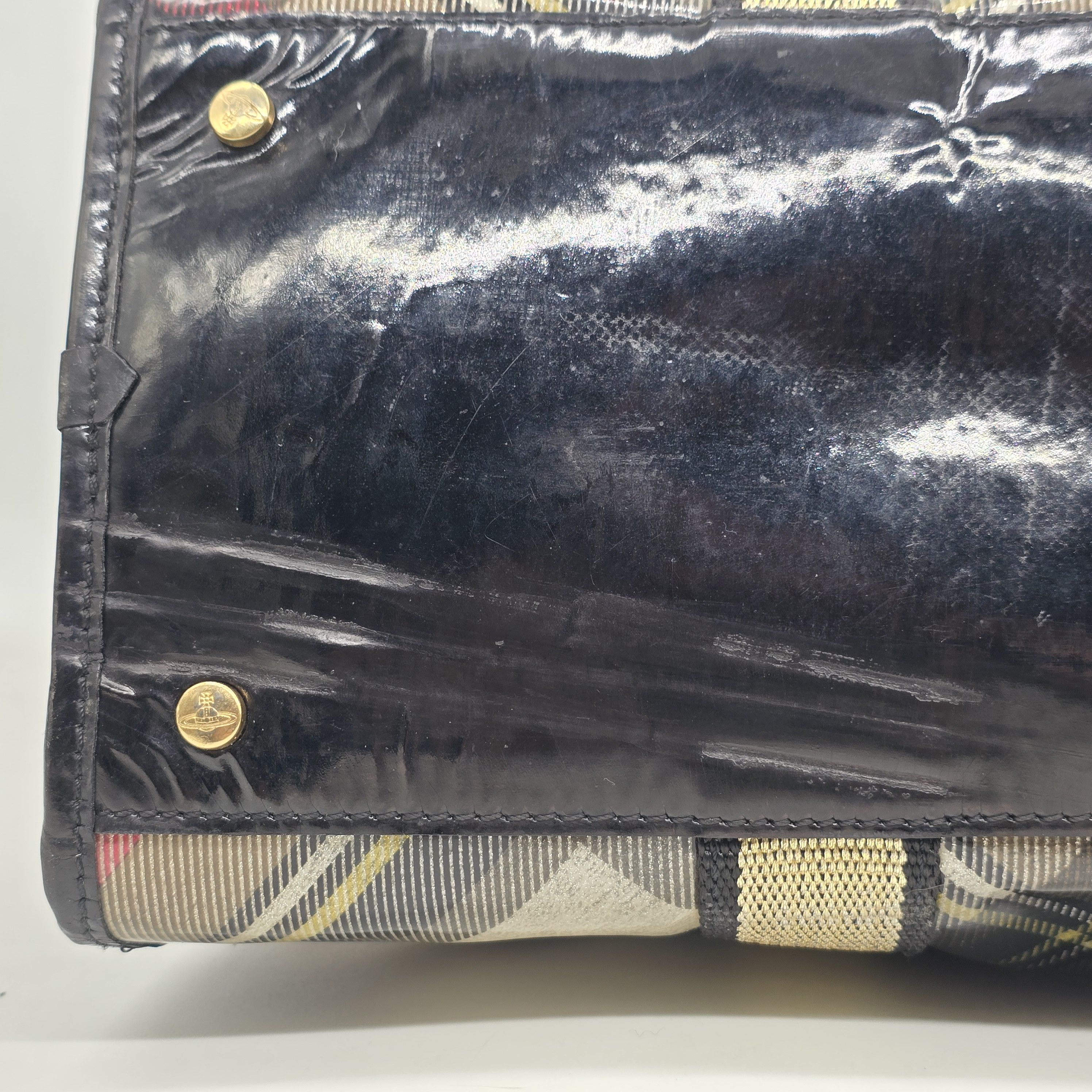 Vivienne Westwood Vivienne Westwood - Orb Glitter Check Yasmine Bag - Large Size ONE SIZE - 10 Thumbnail