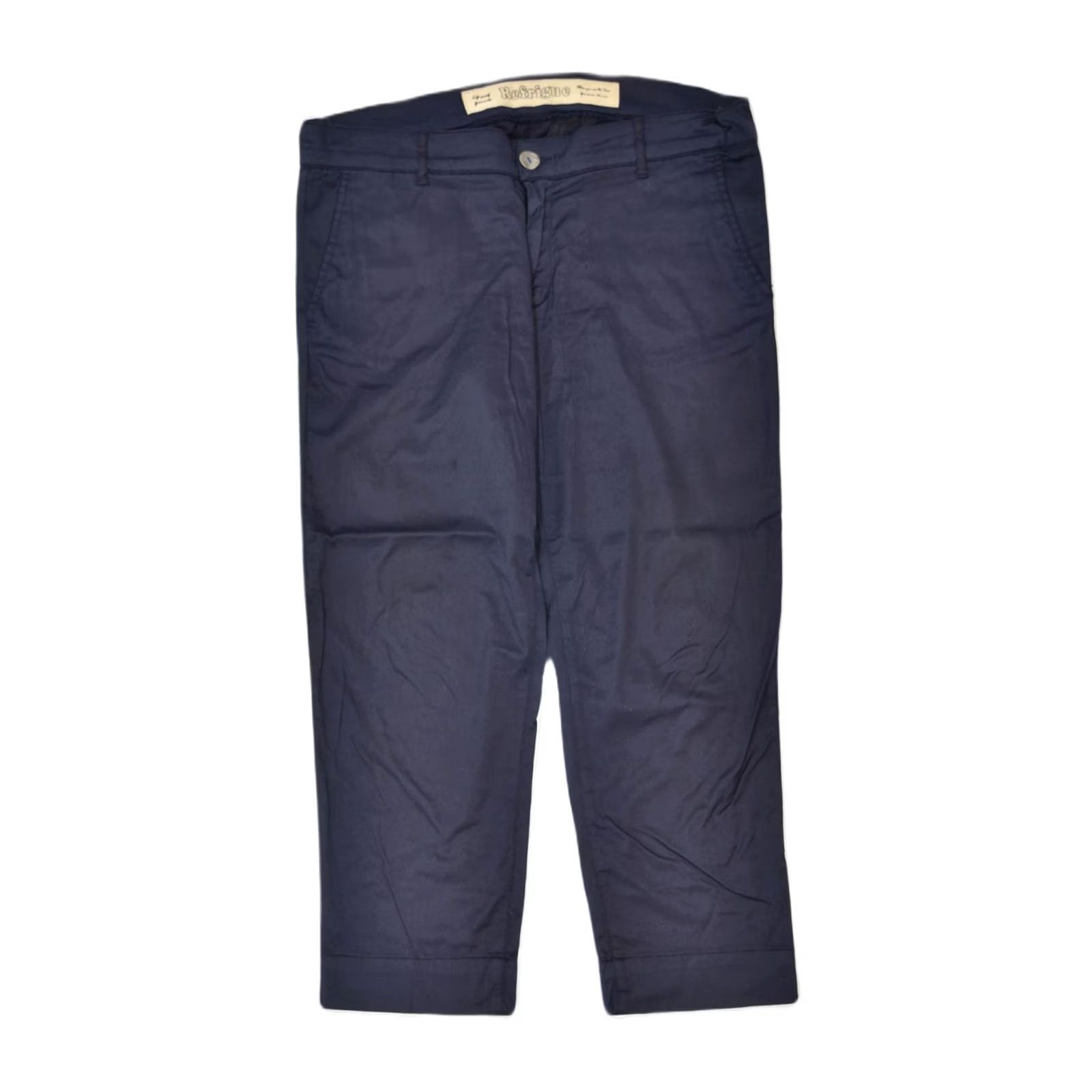 Vintage REFRIGUE Mens Tapered Capri Trousers Navy Blue Cotton Medium W32 L24 IT 48 Size US 31 - 2 Thumbnail